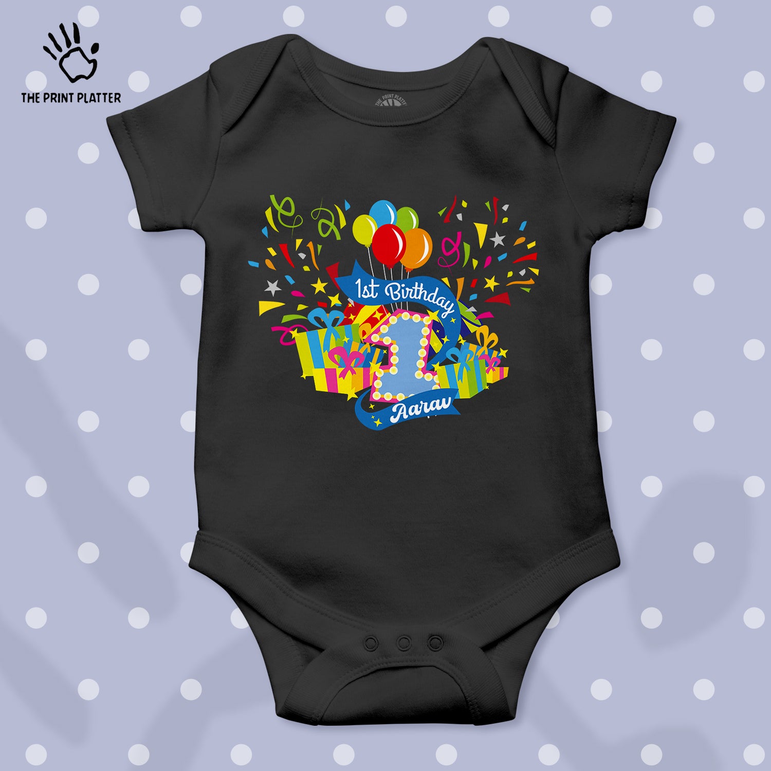 First Birthday Aarav Unisex Half Sleeve Romper