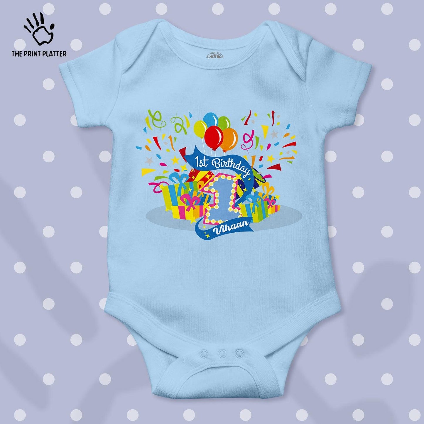 First Birthday Vihaan Unisex Half Sleeve Romper