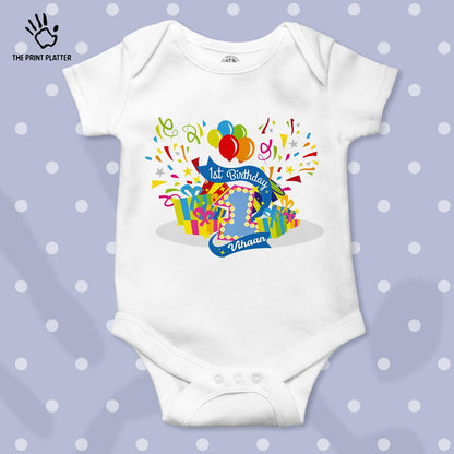 First Birthday Vihaan Unisex Half Sleeve Romper