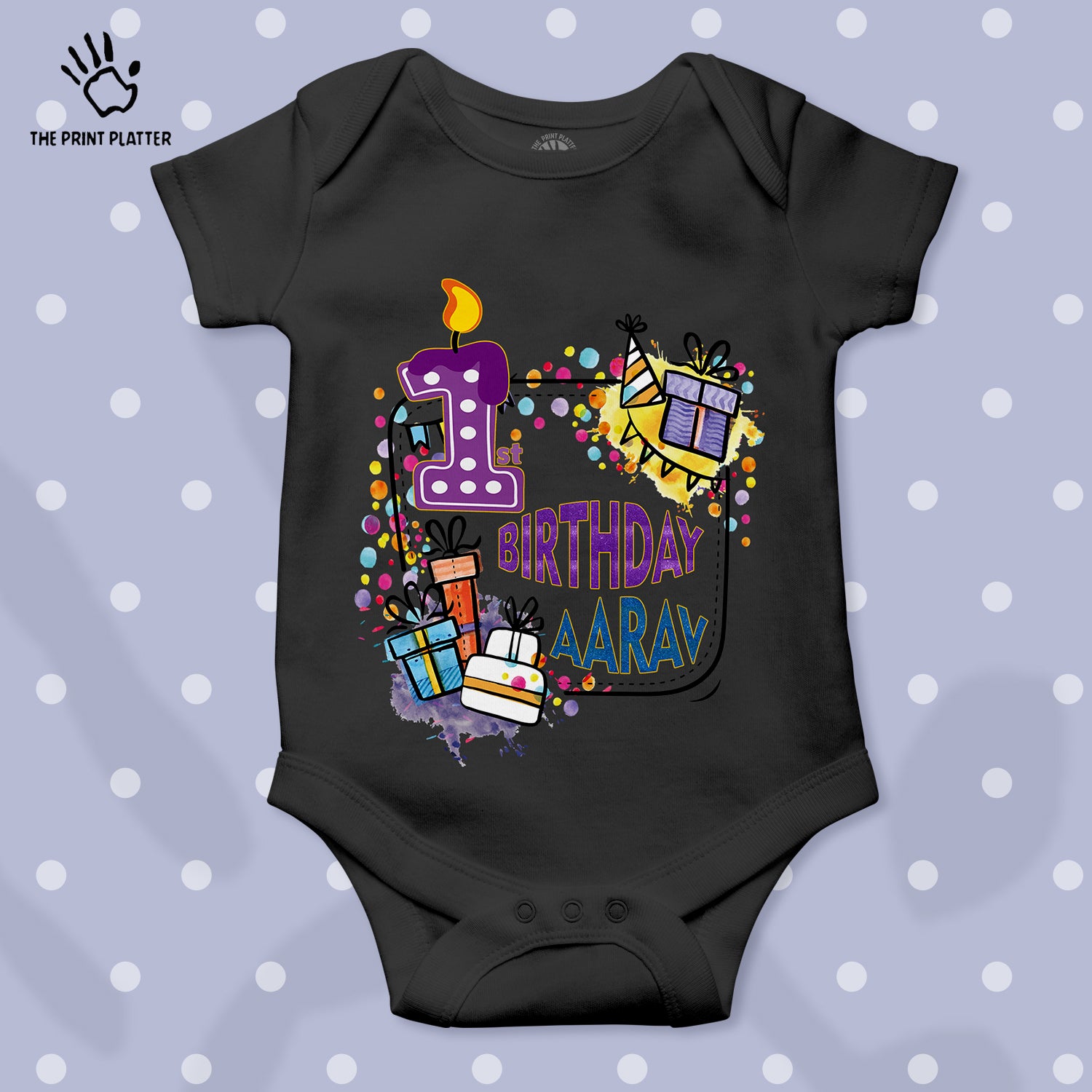 First Birthday Aarav Unisex Half Sleeve Romper