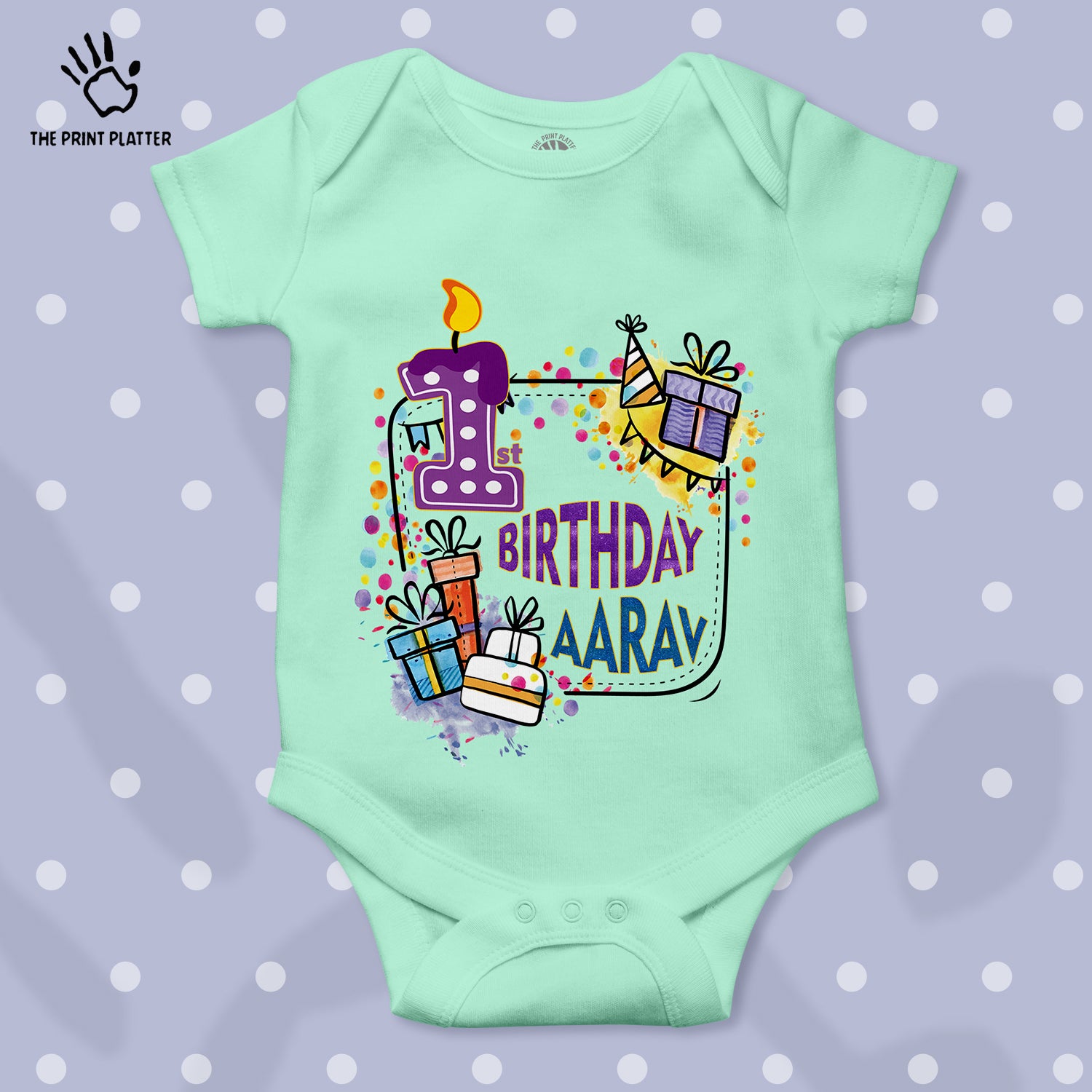 First Birthday Aarav Unisex Half Sleeve Romper