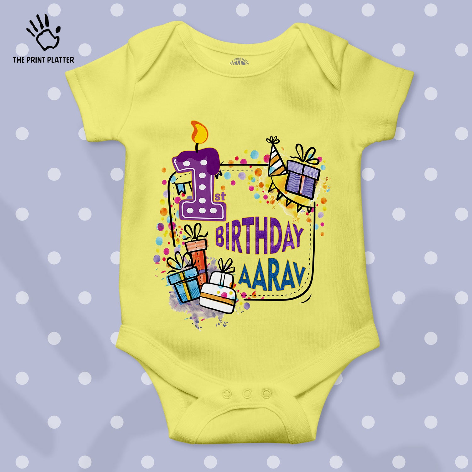 First Birthday Aarav Unisex Half Sleeve Romper