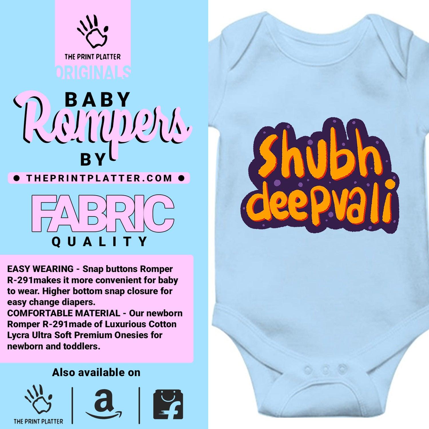 Shubh Deepvali Unisex Half Sleeve Romper