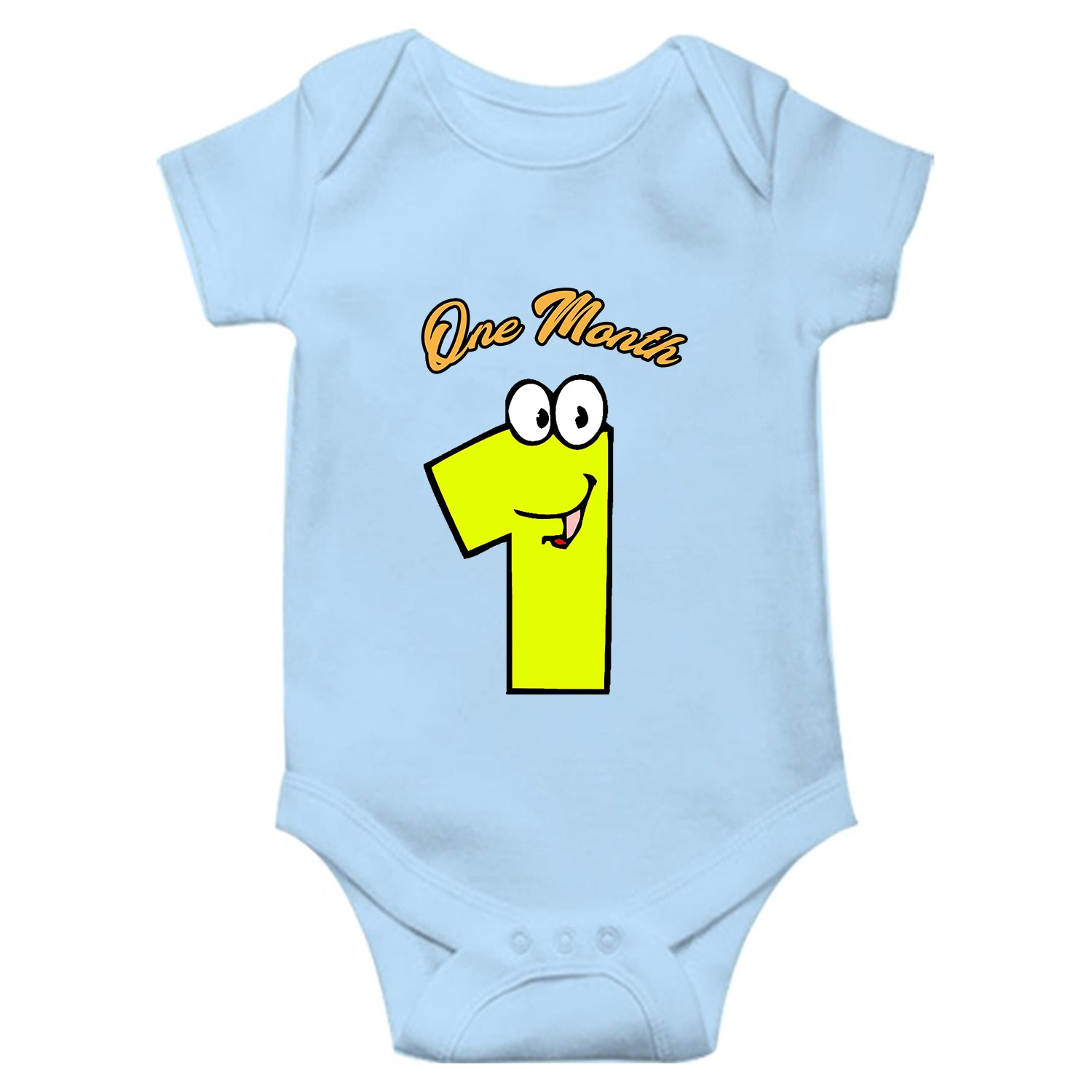 One Month Unisex Half Sleeve Romper