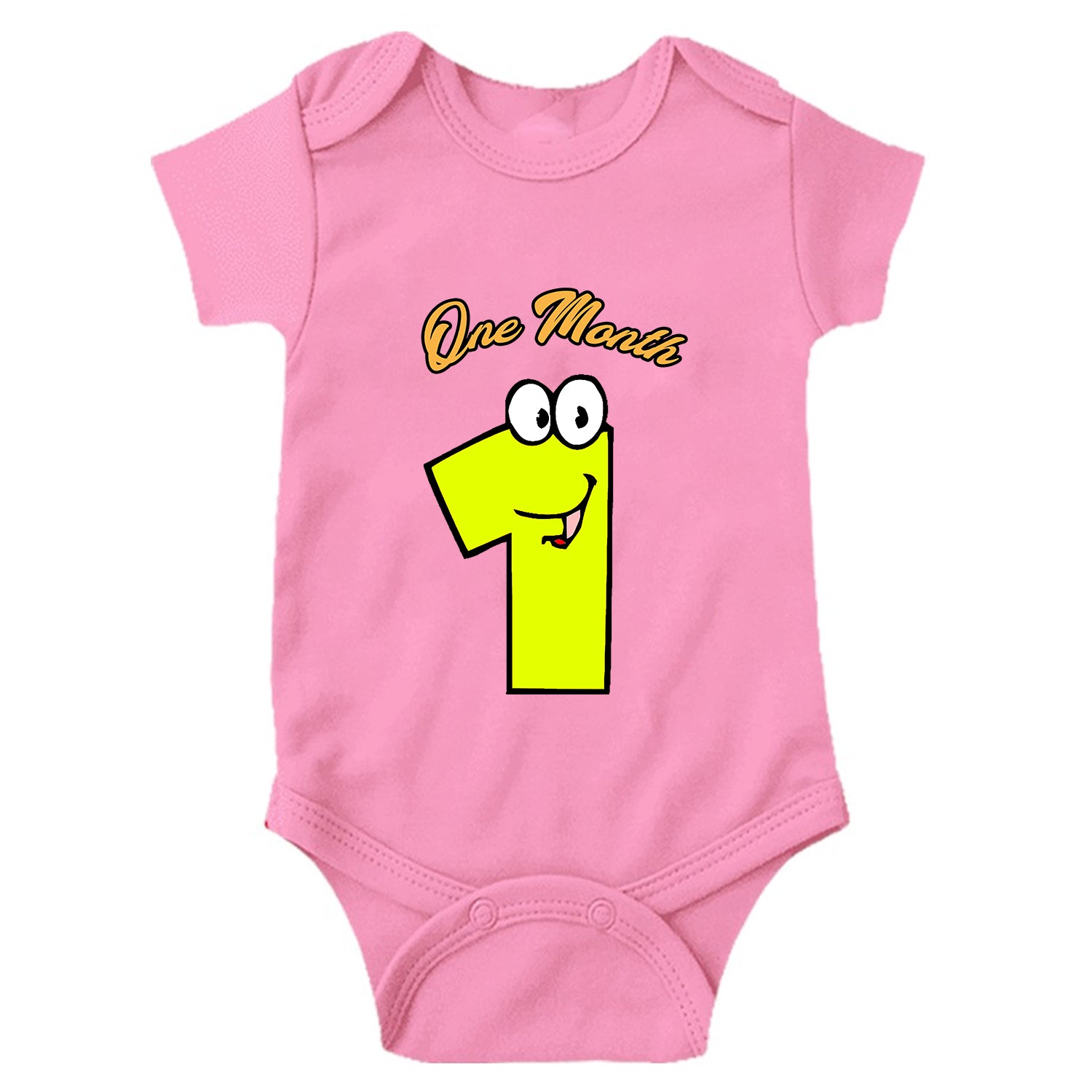 One Month Unisex Half Sleeve Romper