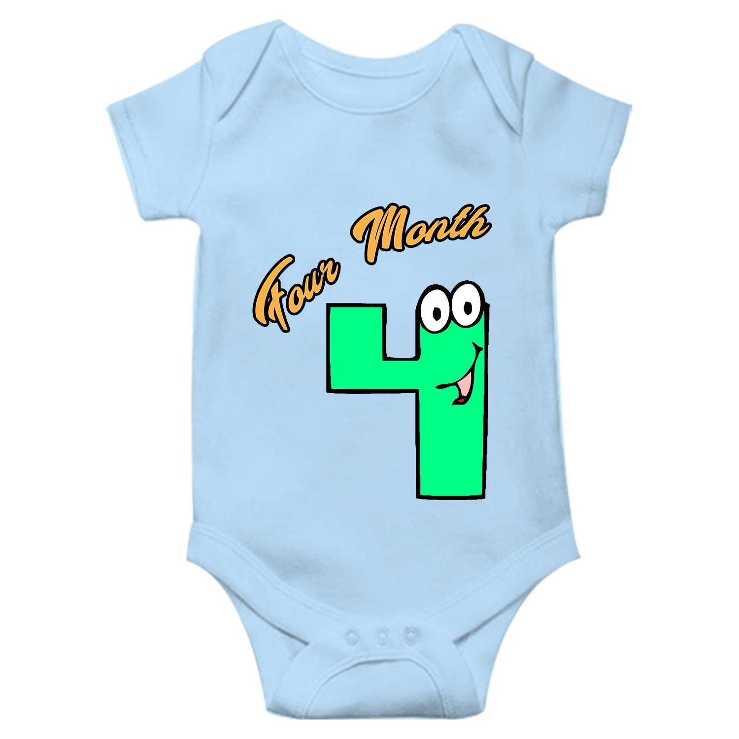 Four Month Unisex Half Sleeve Romper