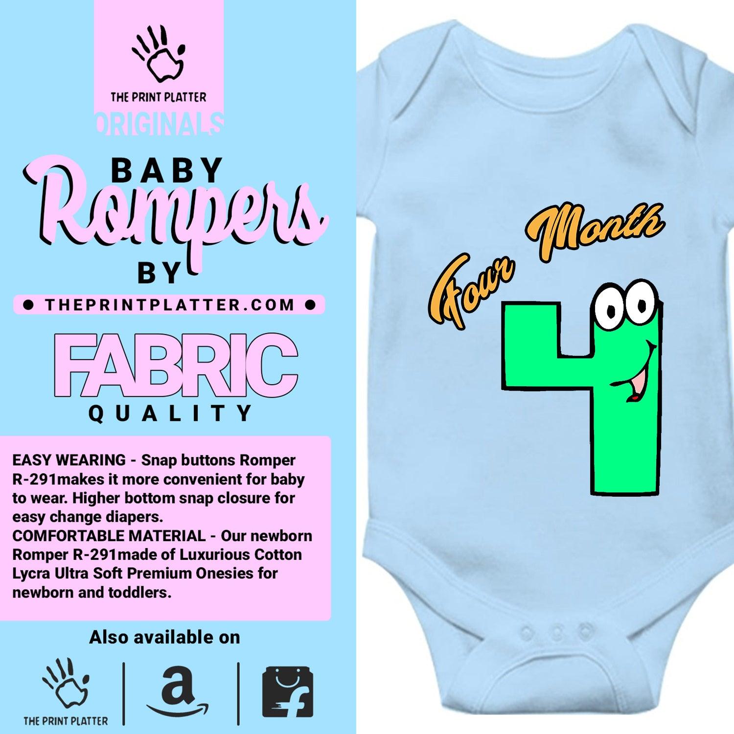 Four Month Unisex Half Sleeve Romper