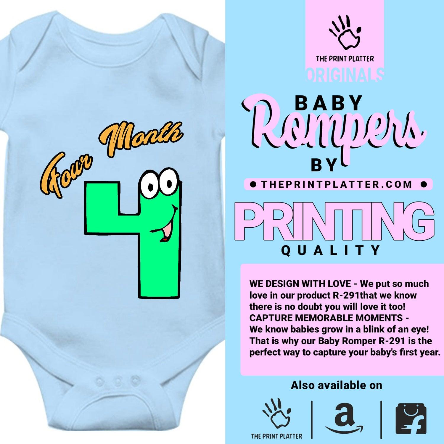Four Month Unisex Half Sleeve Romper