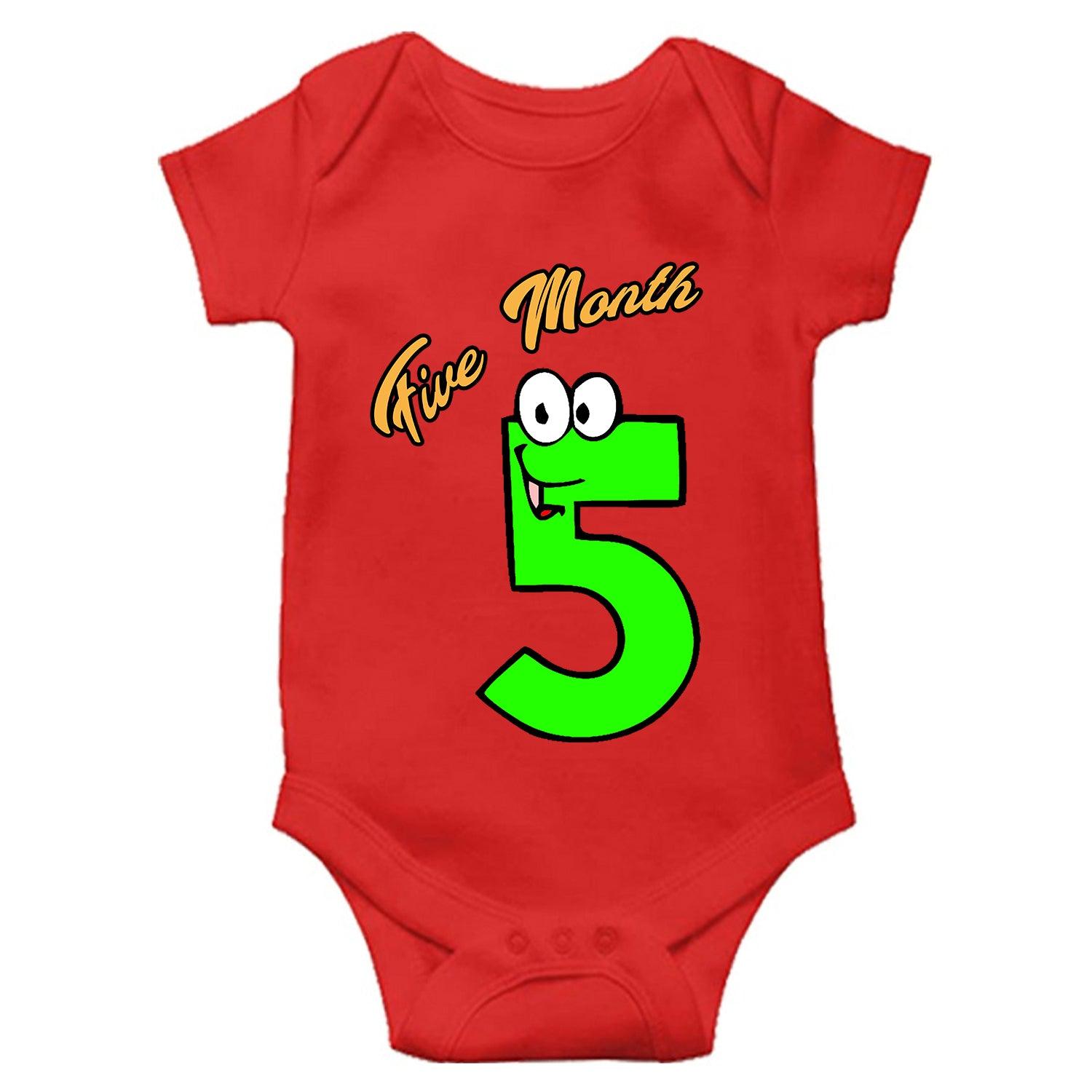 Five Month Unisex Half Sleeve Romper