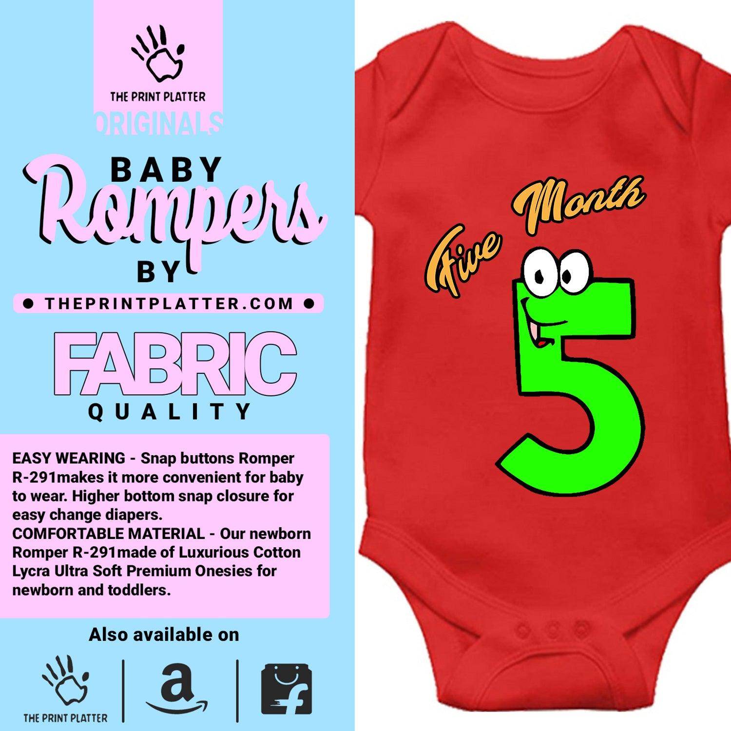 Five Month Unisex Half Sleeve Romper