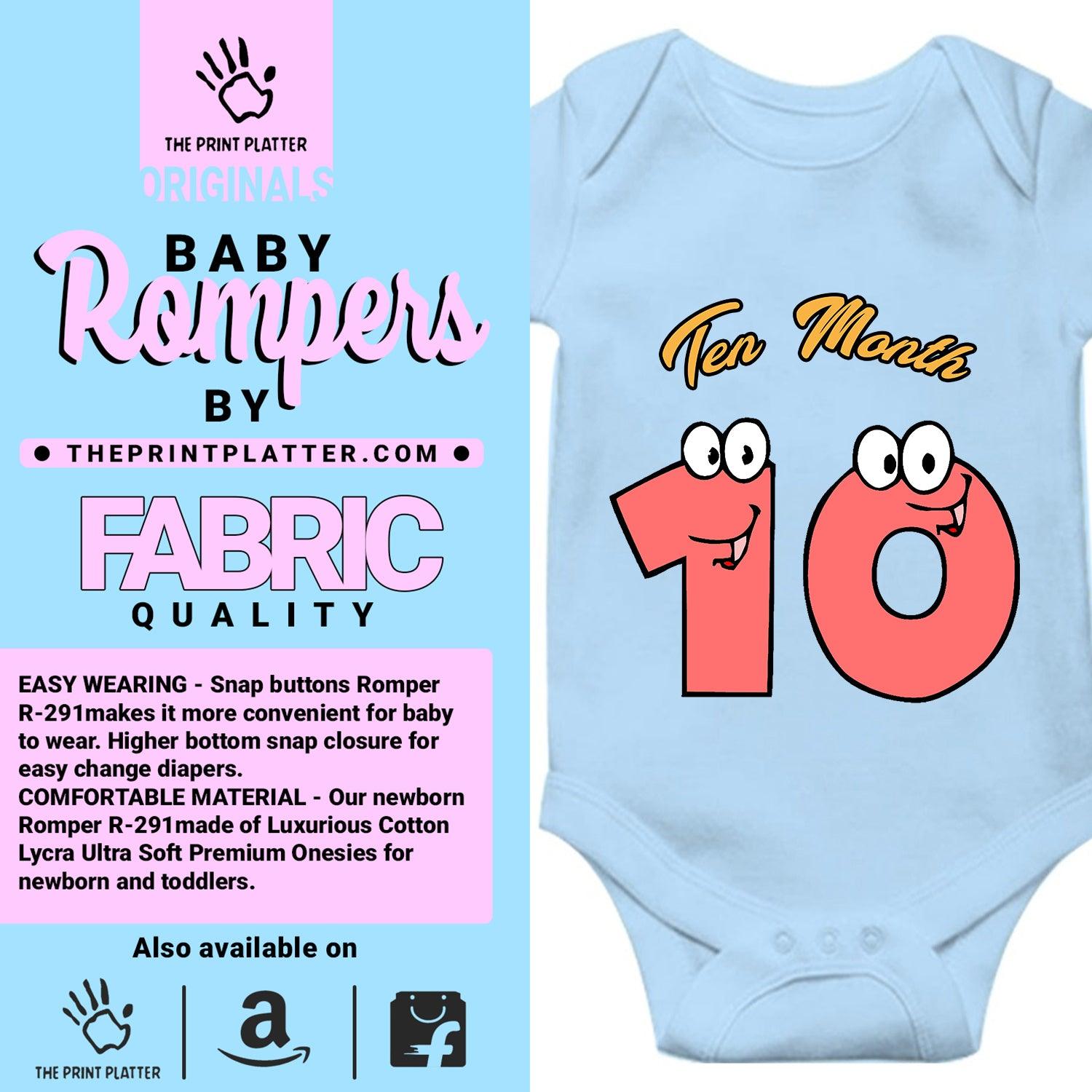 Ten Month Unisex Half Sleeve Romper