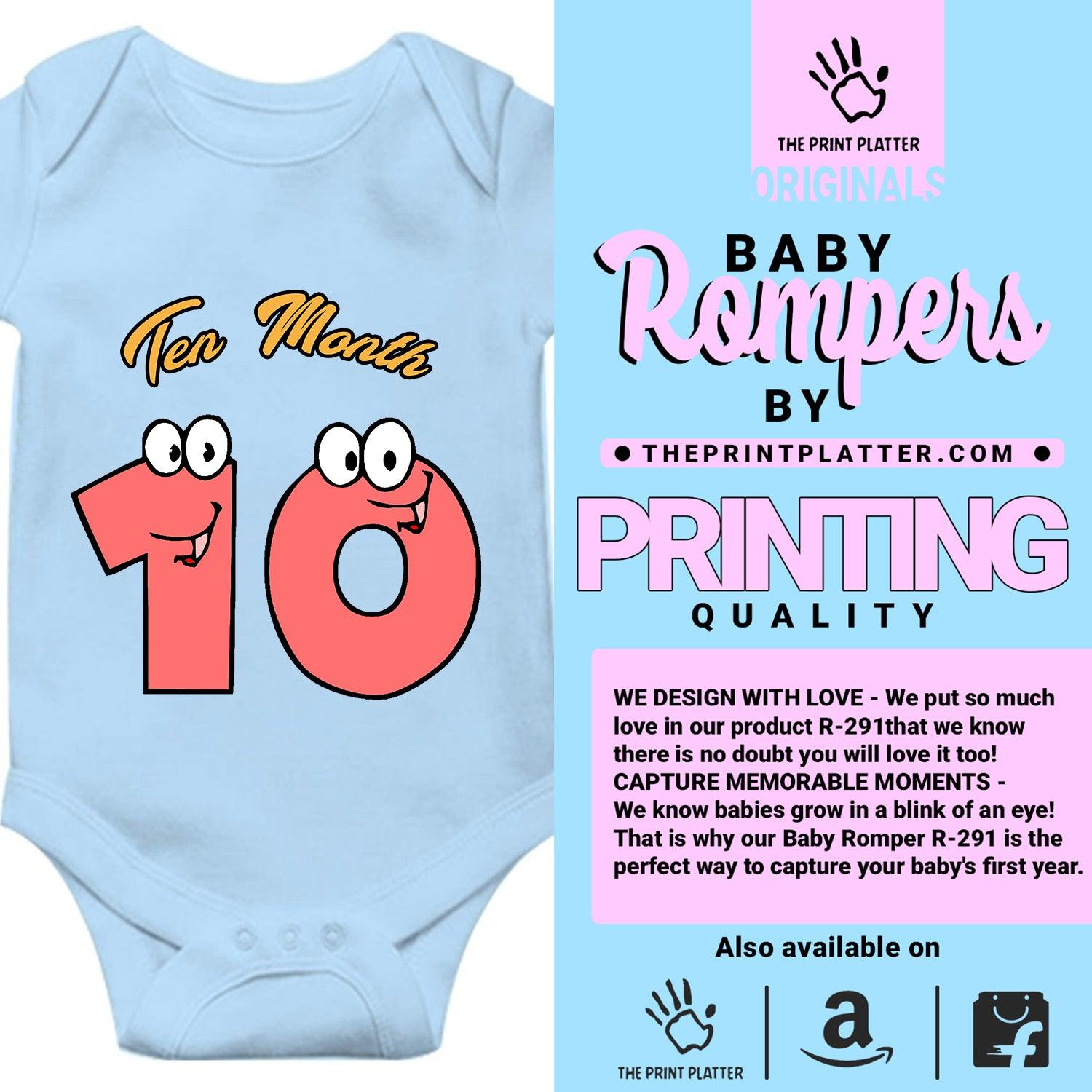 Ten Month Unisex Half Sleeve Romper