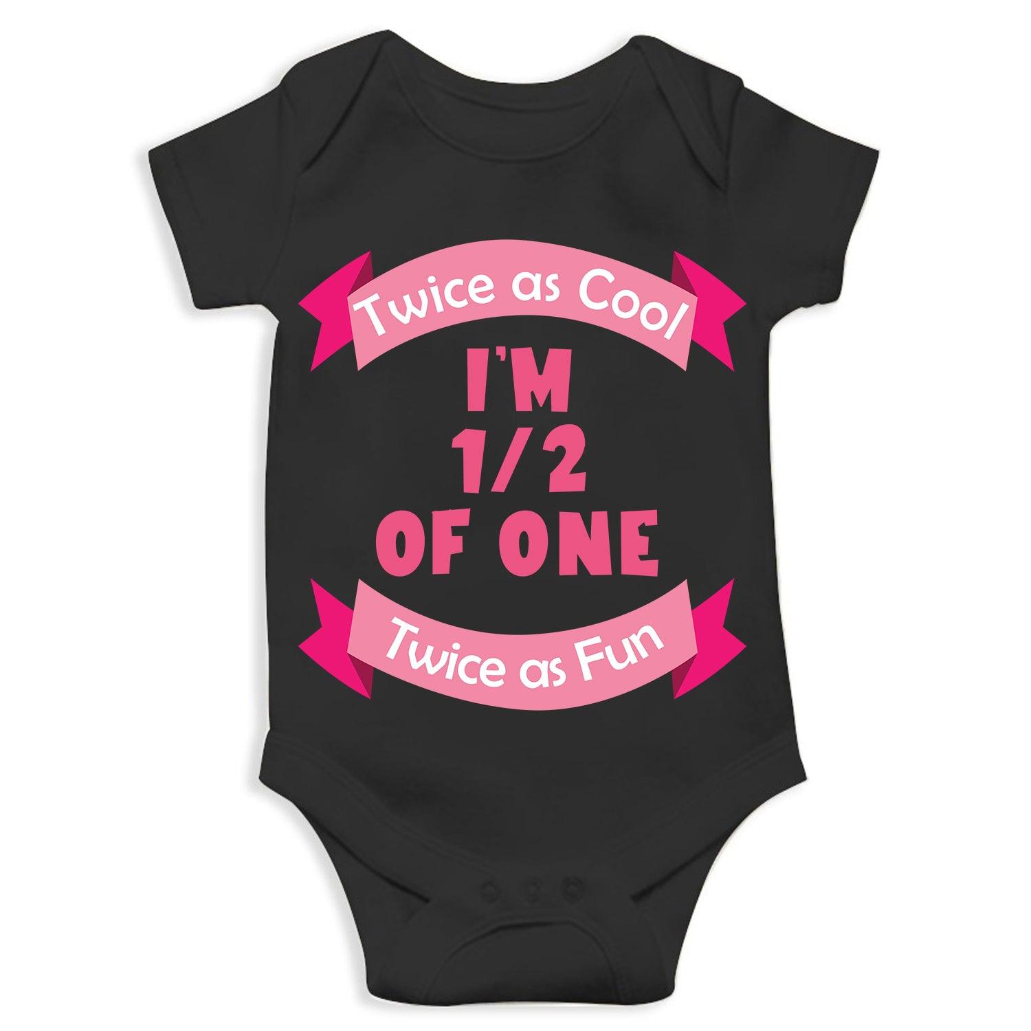 Twice as Cool I'M 1/2 Of One Twice as Fun Unisex Half Sleeve Romper