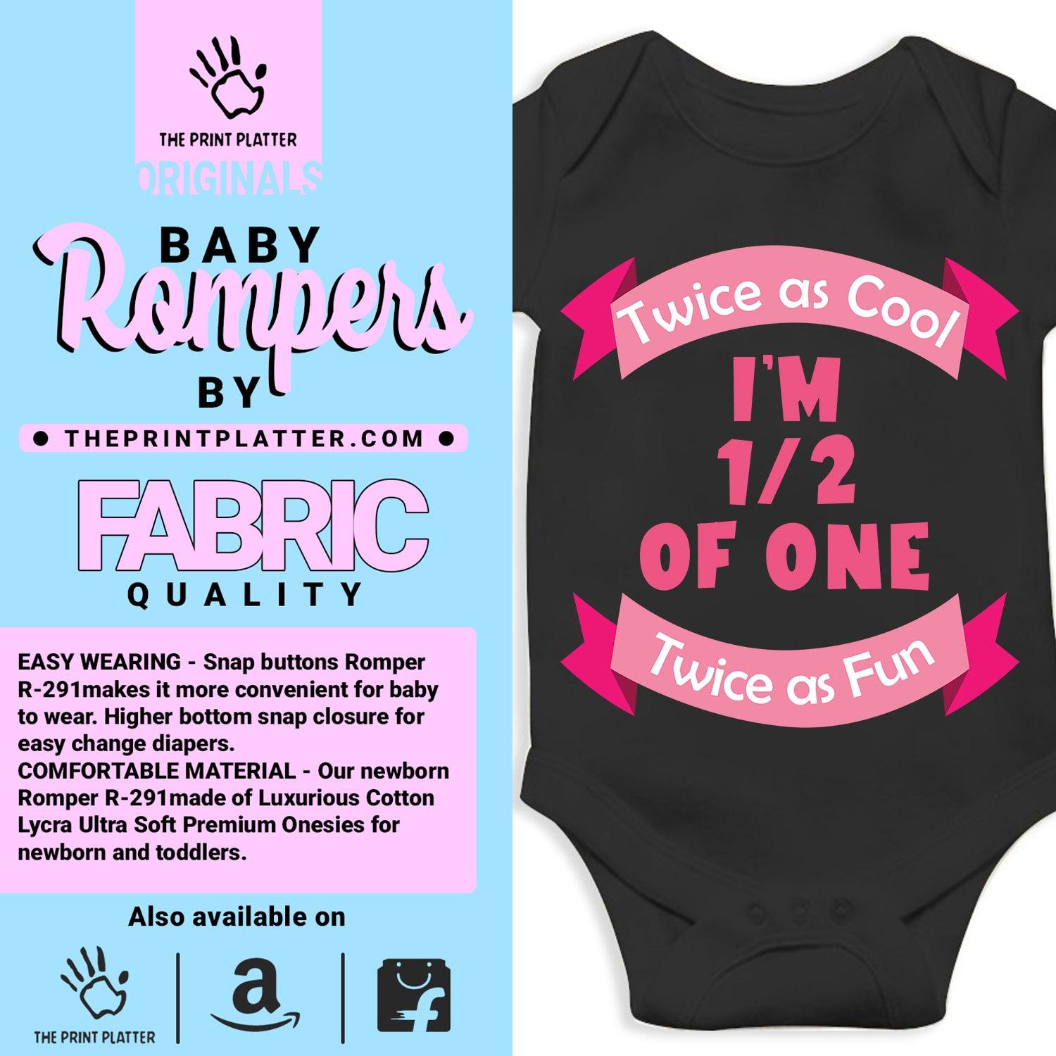 Twice as Cool I'M 1/2 Of One Twice as Fun Unisex Half Sleeve Romper