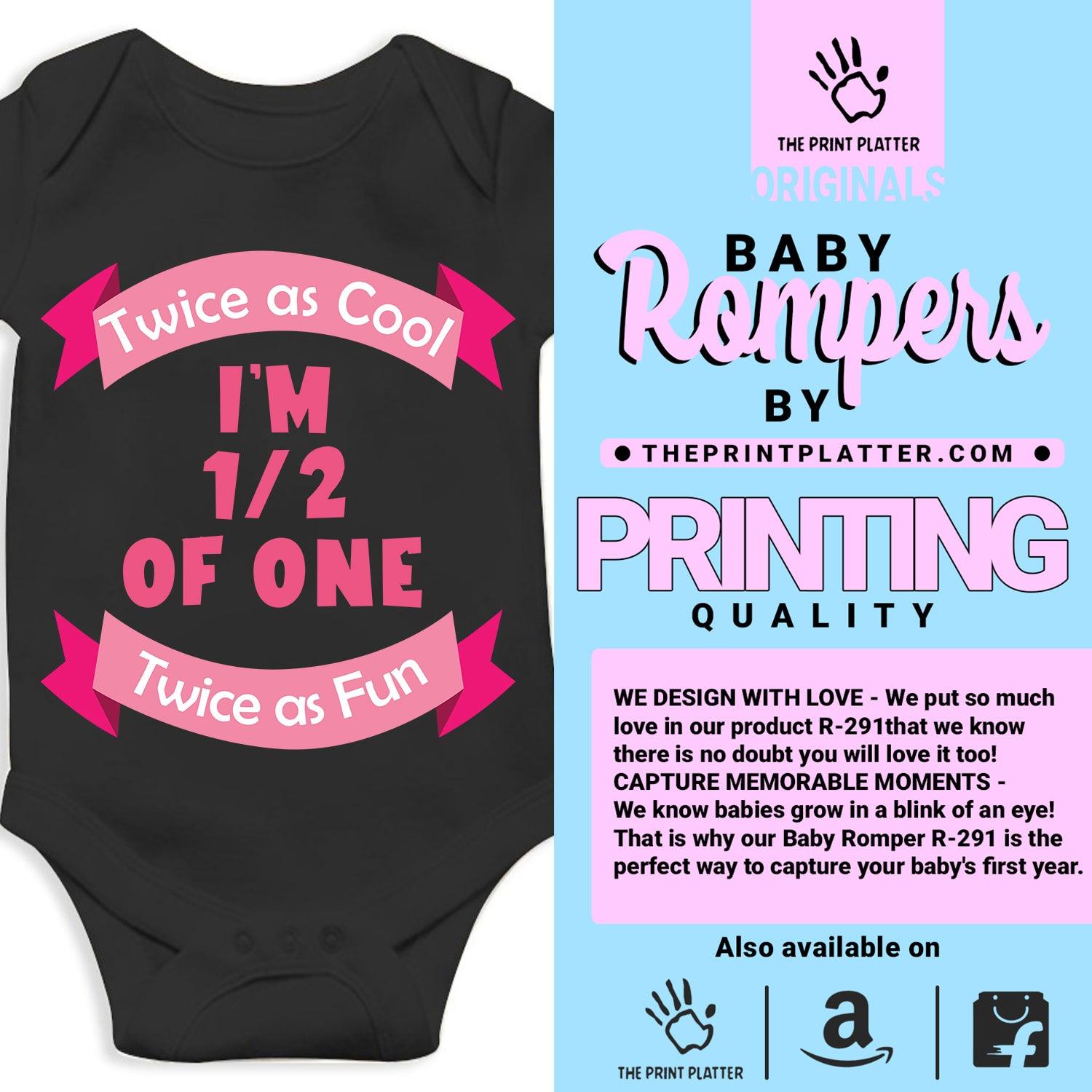 Twice as Cool I'M 1/2 Of One Twice as Fun Unisex Half Sleeve Romper