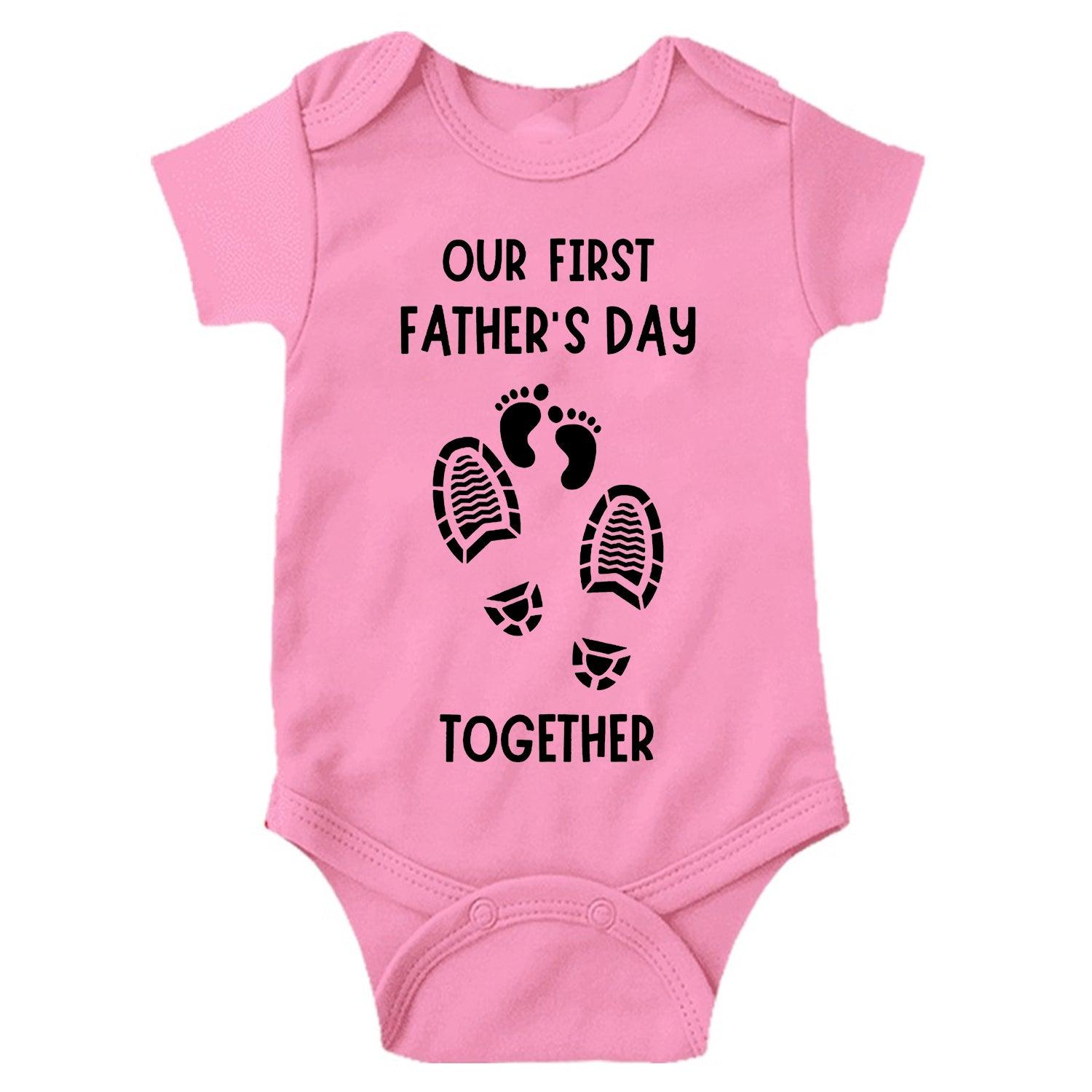 Our First Father's Day Together Unisex Half Sleeve Romper