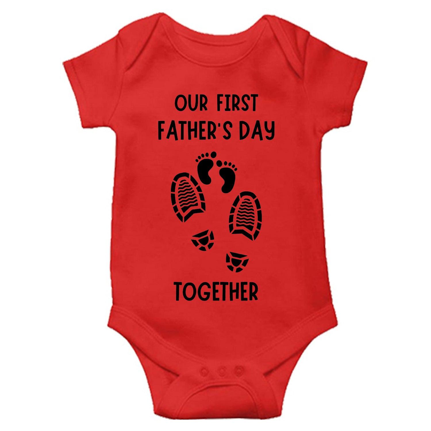 Our First Father's Day Together Unisex Half Sleeve Romper