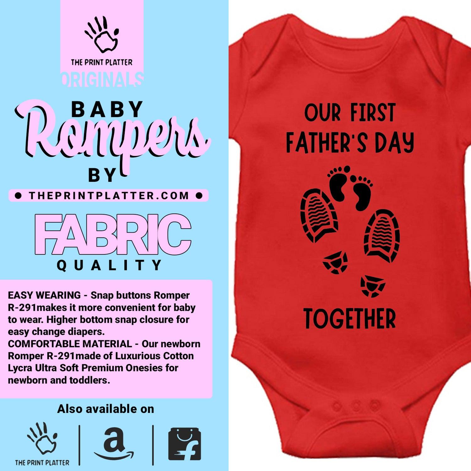 Our First Father's Day Together Unisex Half Sleeve Romper