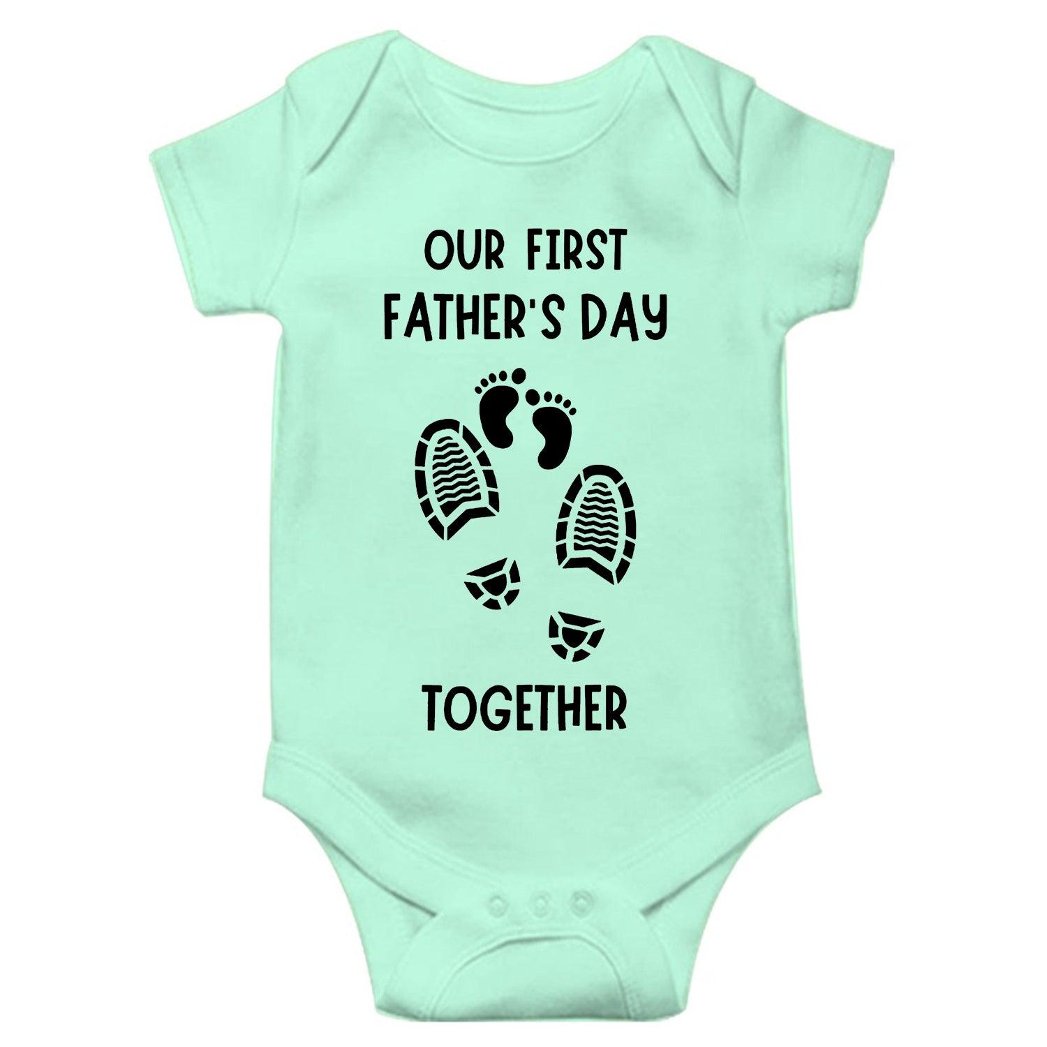 Our First Father's Day Together Unisex Half Sleeve Romper