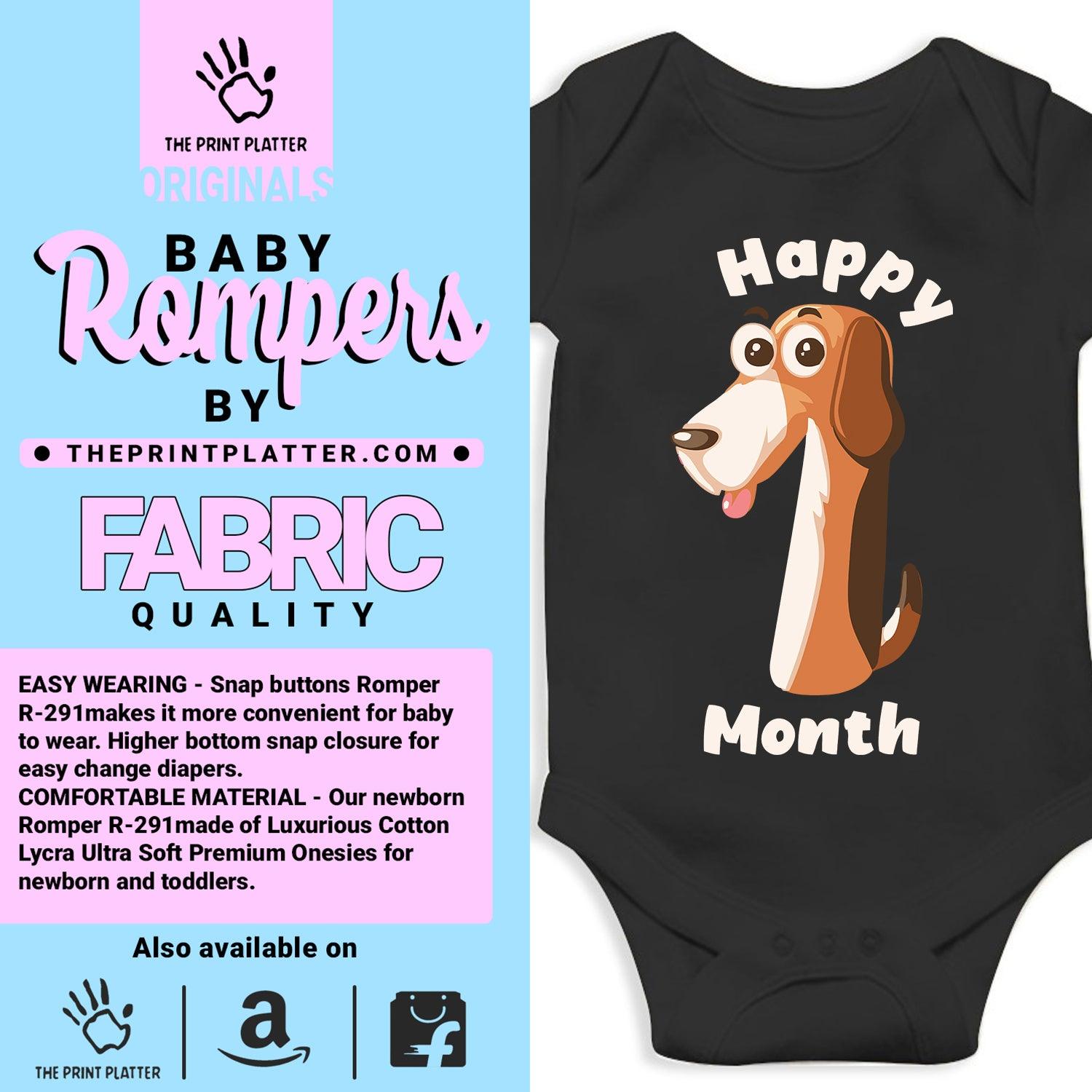 Happy 1st Month Unisex Half Sleeve Romper