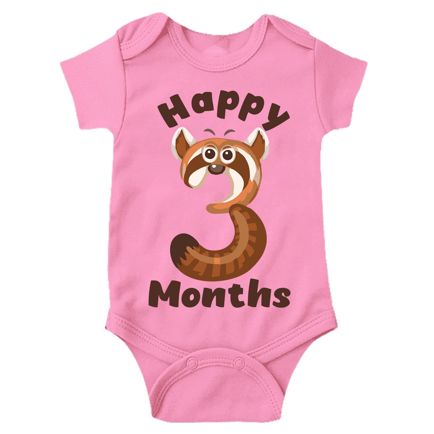 Happy 3 Month Unisex Half Sleeve Romper