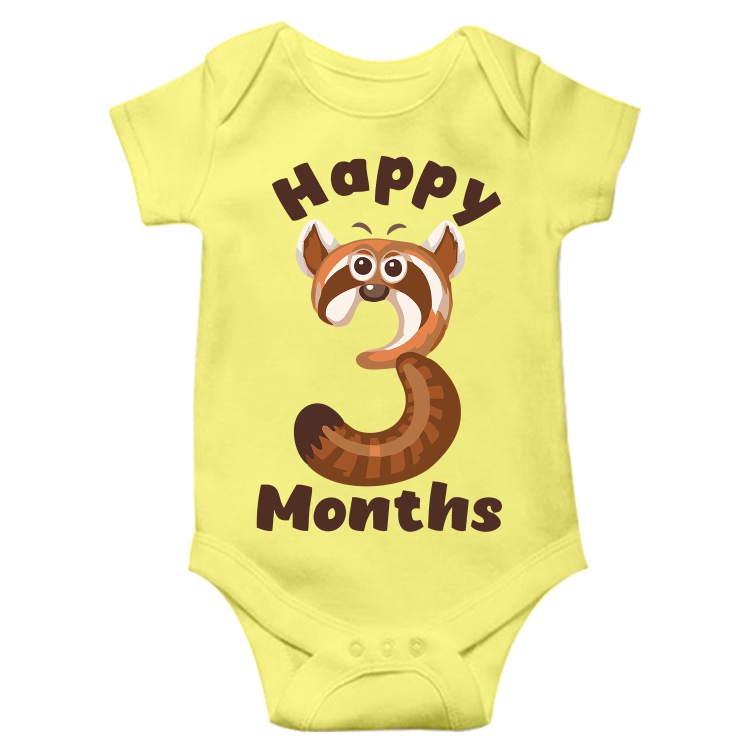 Happy 3 Month Unisex Half Sleeve Romper