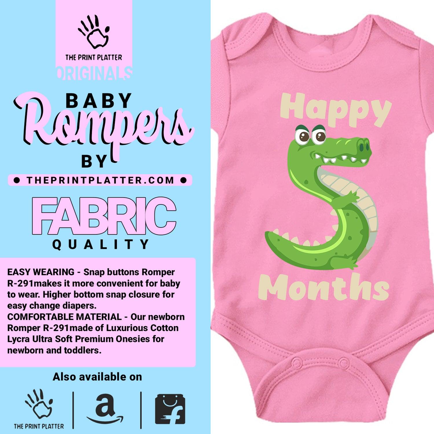 Happy 5 Month Unisex Half Sleeve Romper