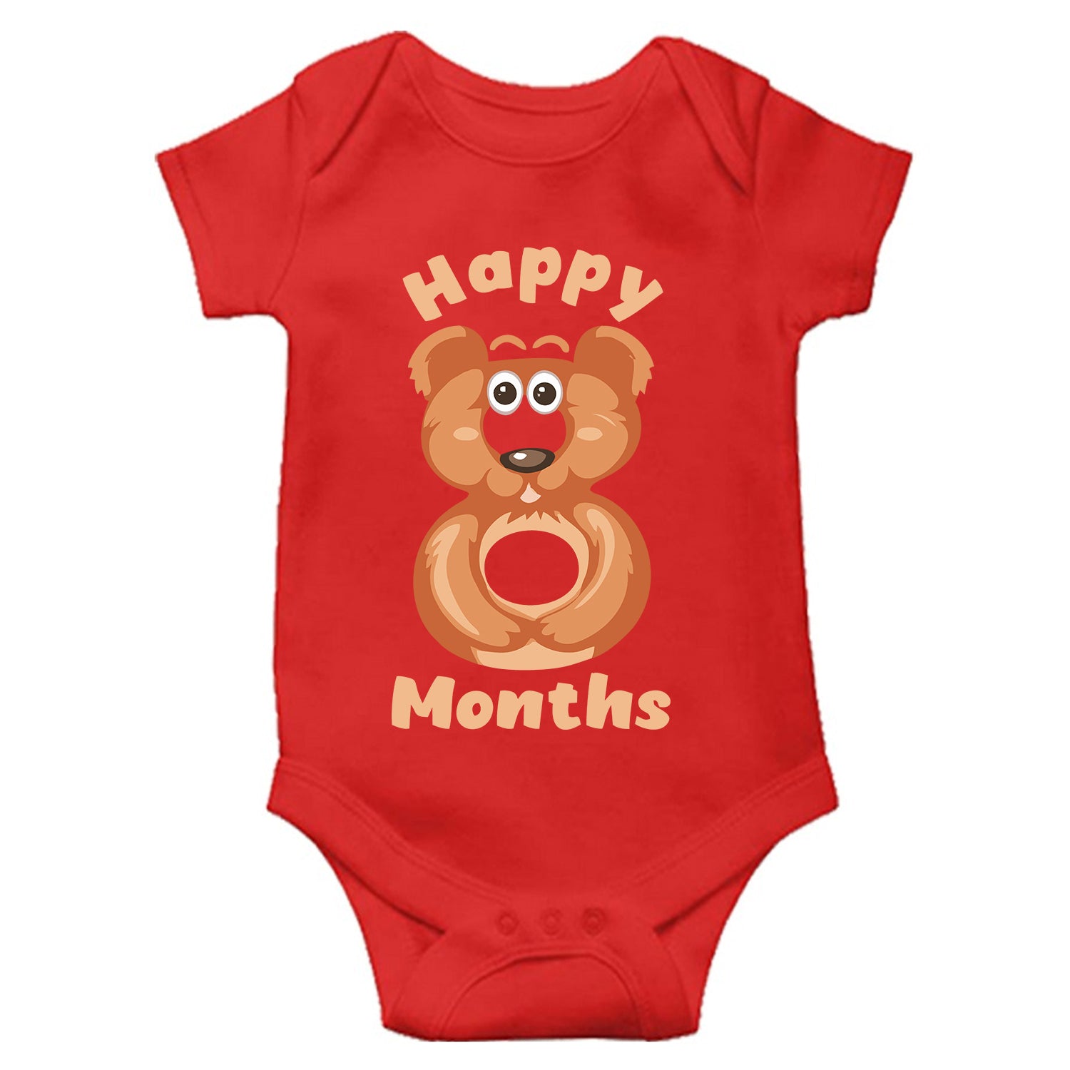 Happy 8 Month Unisex Half Sleeve Romper