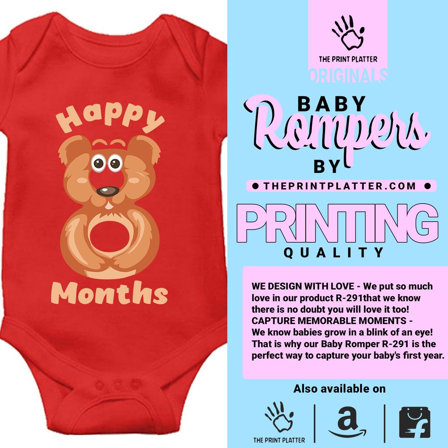 Happy 8 Month Unisex Half Sleeve Romper