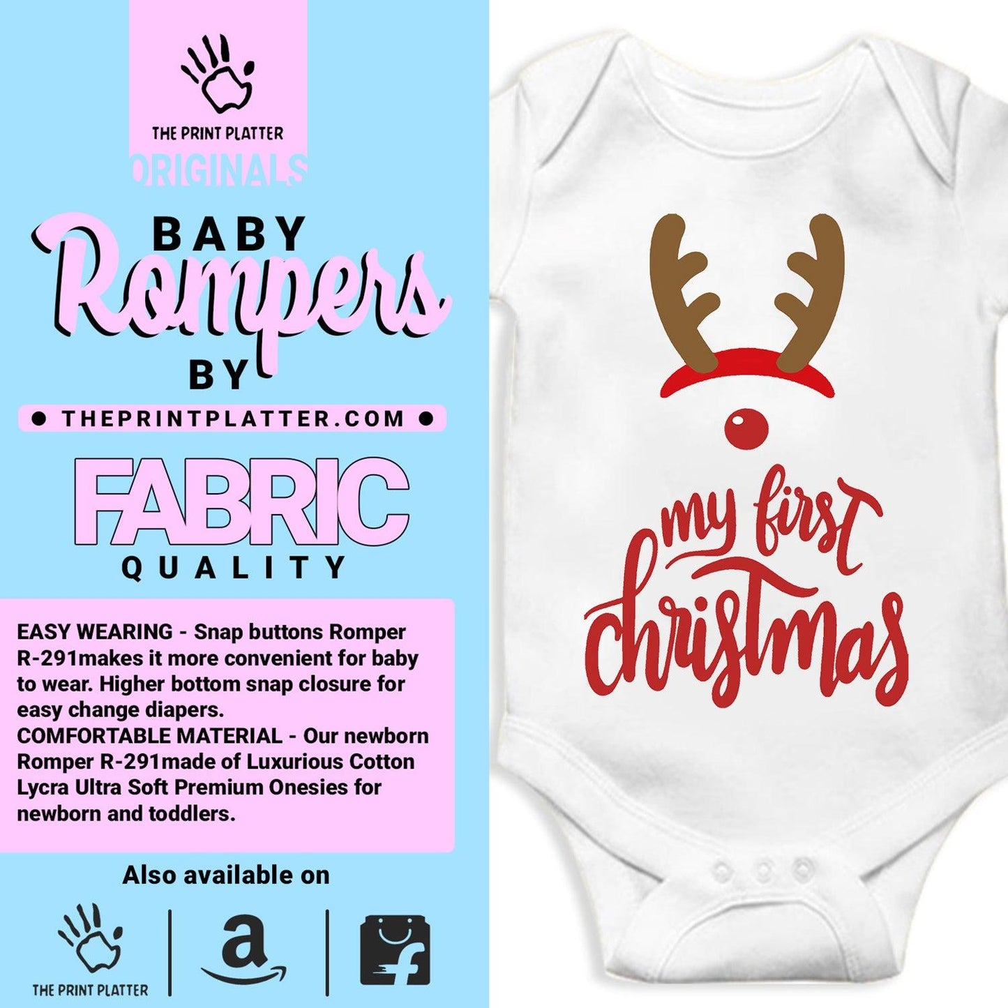 My First Christmas Unisex Half Sleeve Romper