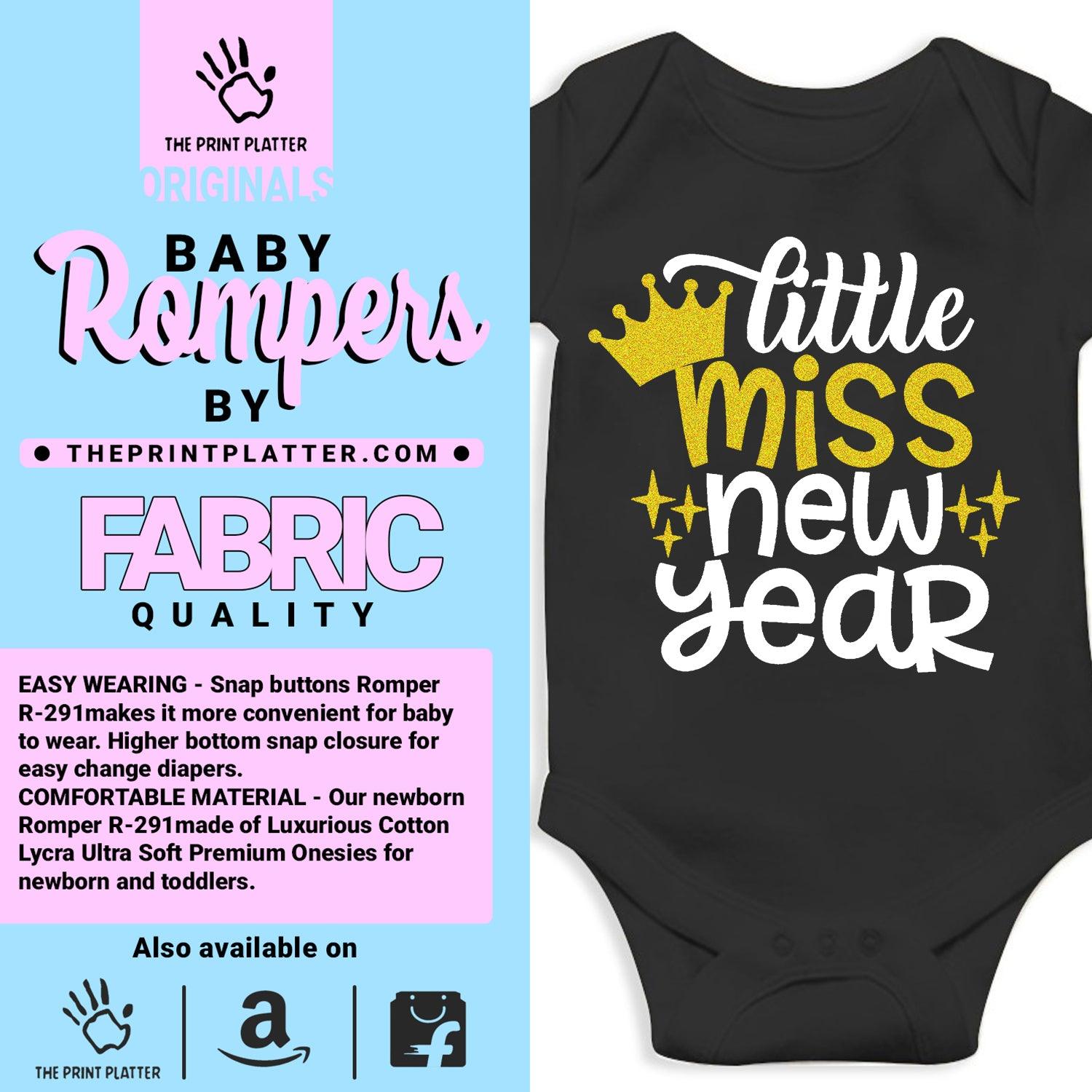 Little Miss NewYear Unisex Half Sleeve Romper