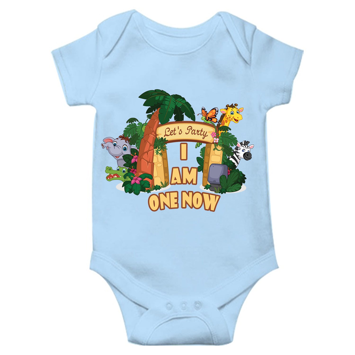 Let's Party I AM One Now Unisex Half Sleeve Romper