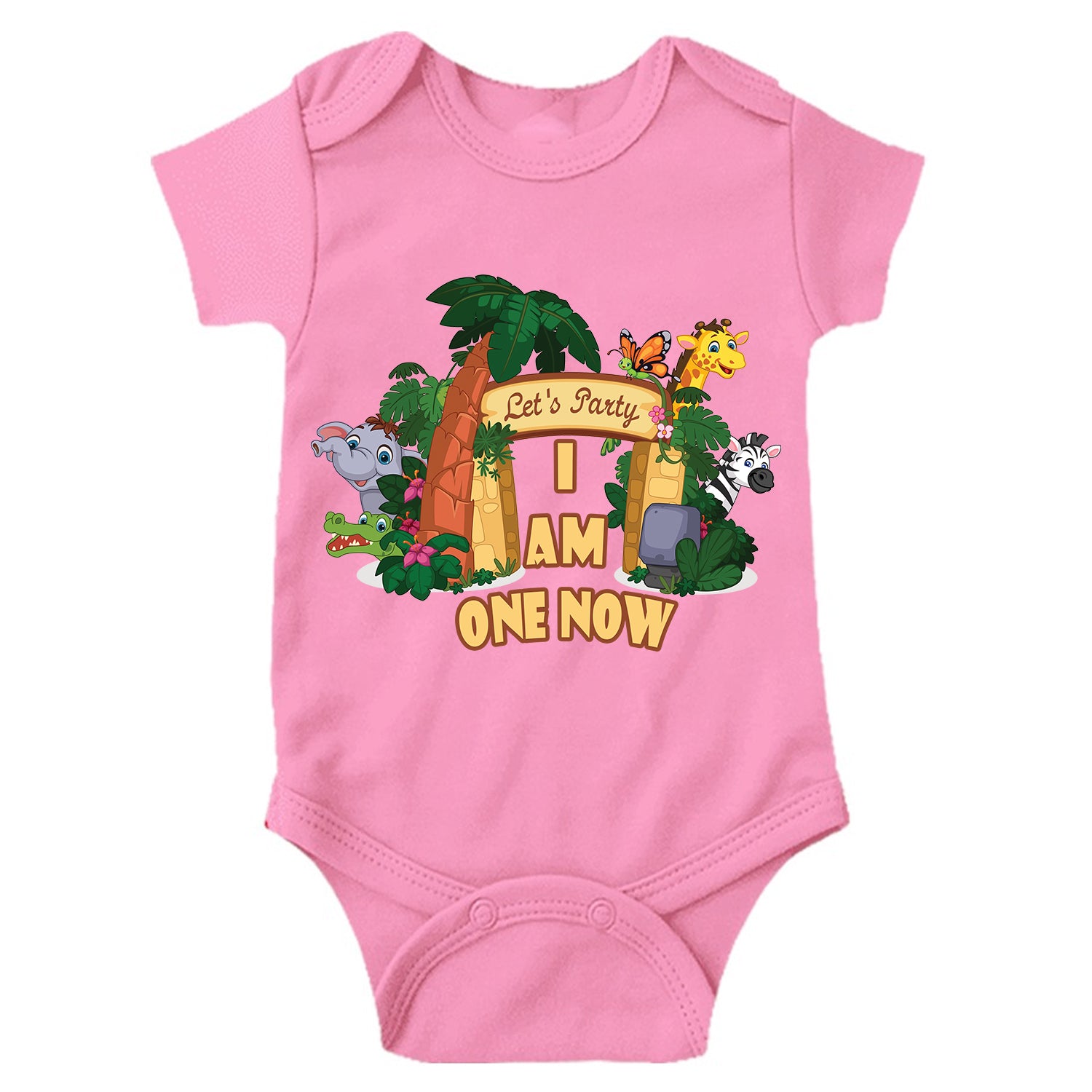 Let's Party I AM One Now Unisex Half Sleeve Romper