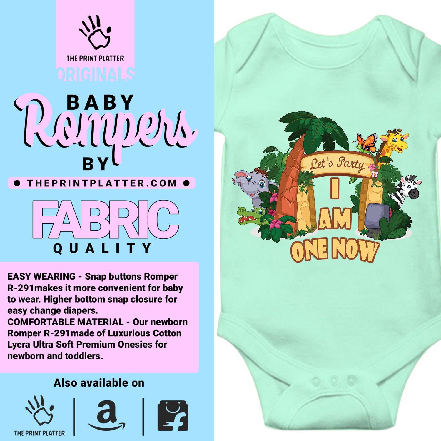 Let's Party I AM One Now Unisex Half Sleeve Romper