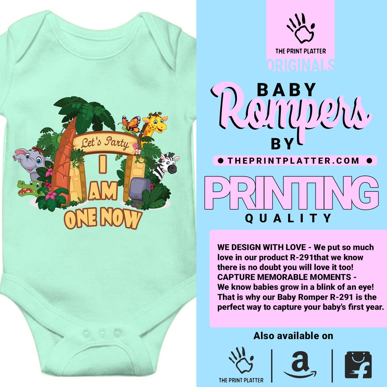 Let's Party I AM One Now Unisex Half Sleeve Romper