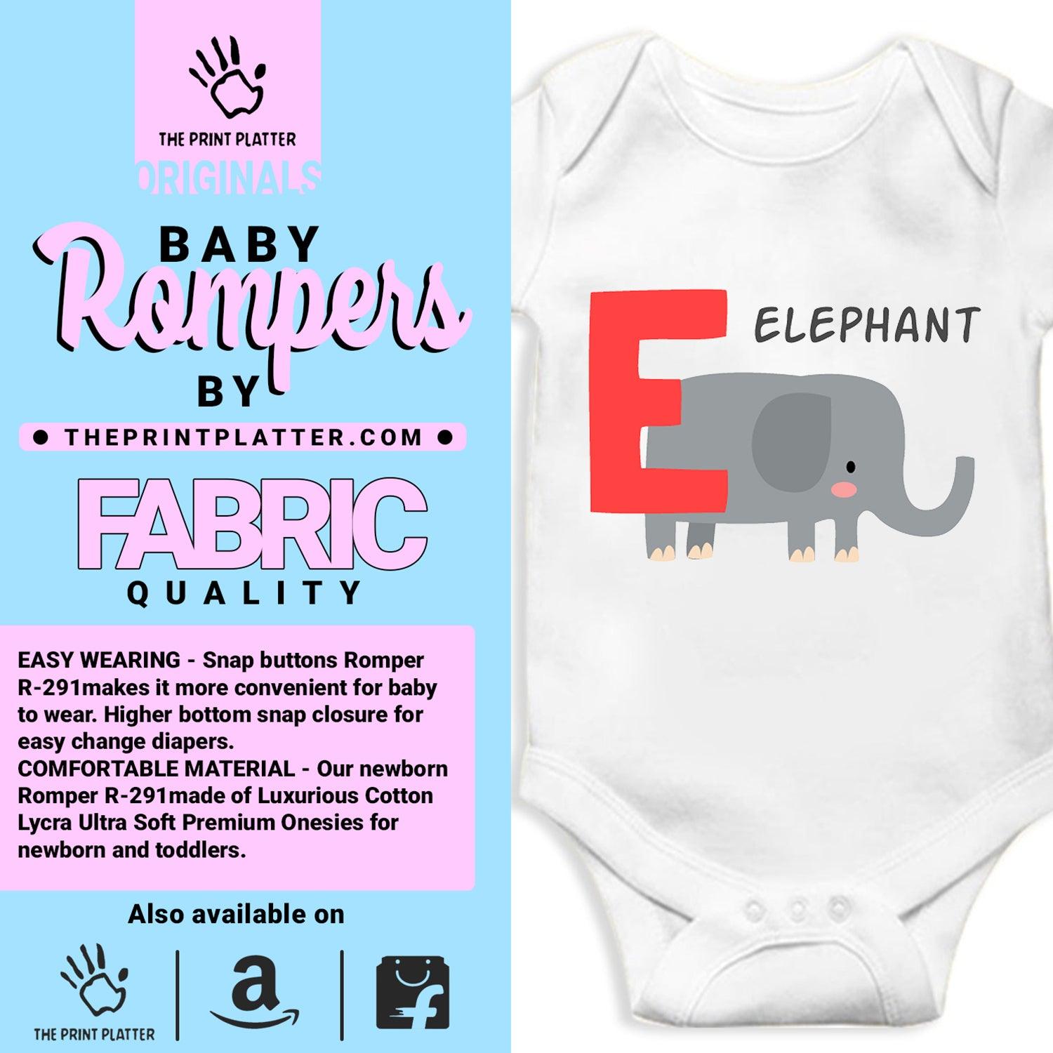 Elephant Unisex Half Sleeve Romper