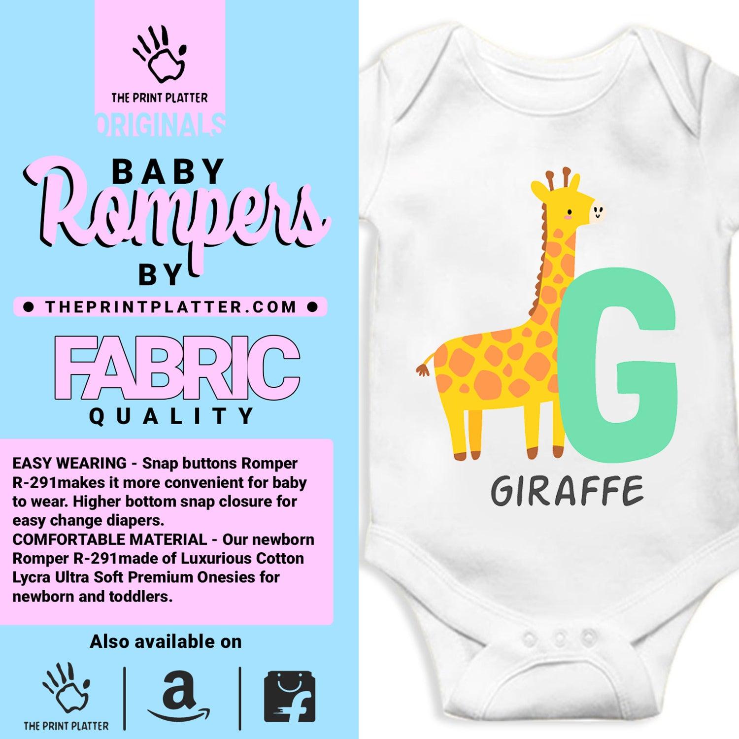 Giraffe Unisex Half Sleeve Romper