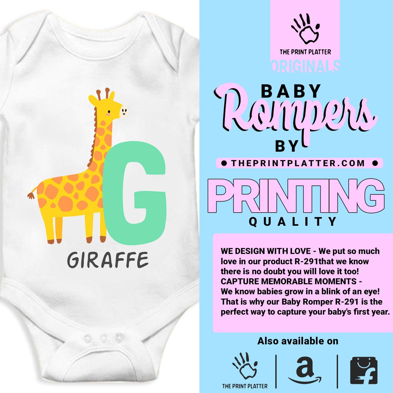Giraffe Unisex Half Sleeve Romper