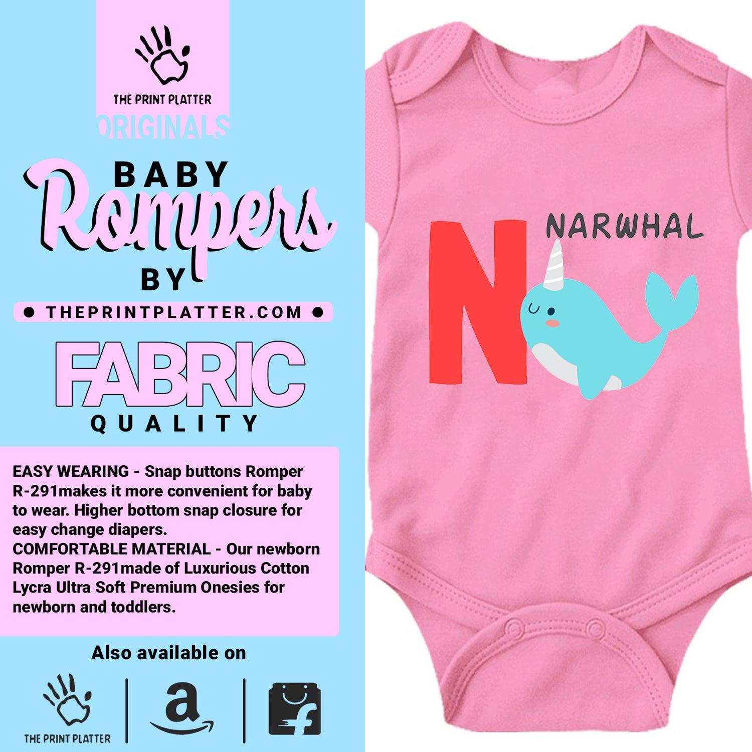 Narhwal Unisex Half Sleeve Romper