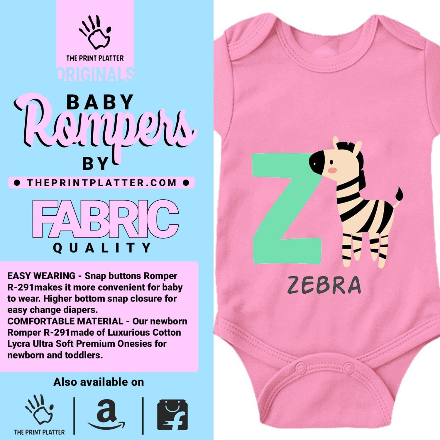 Zebra Unisex Half Sleeve Romper