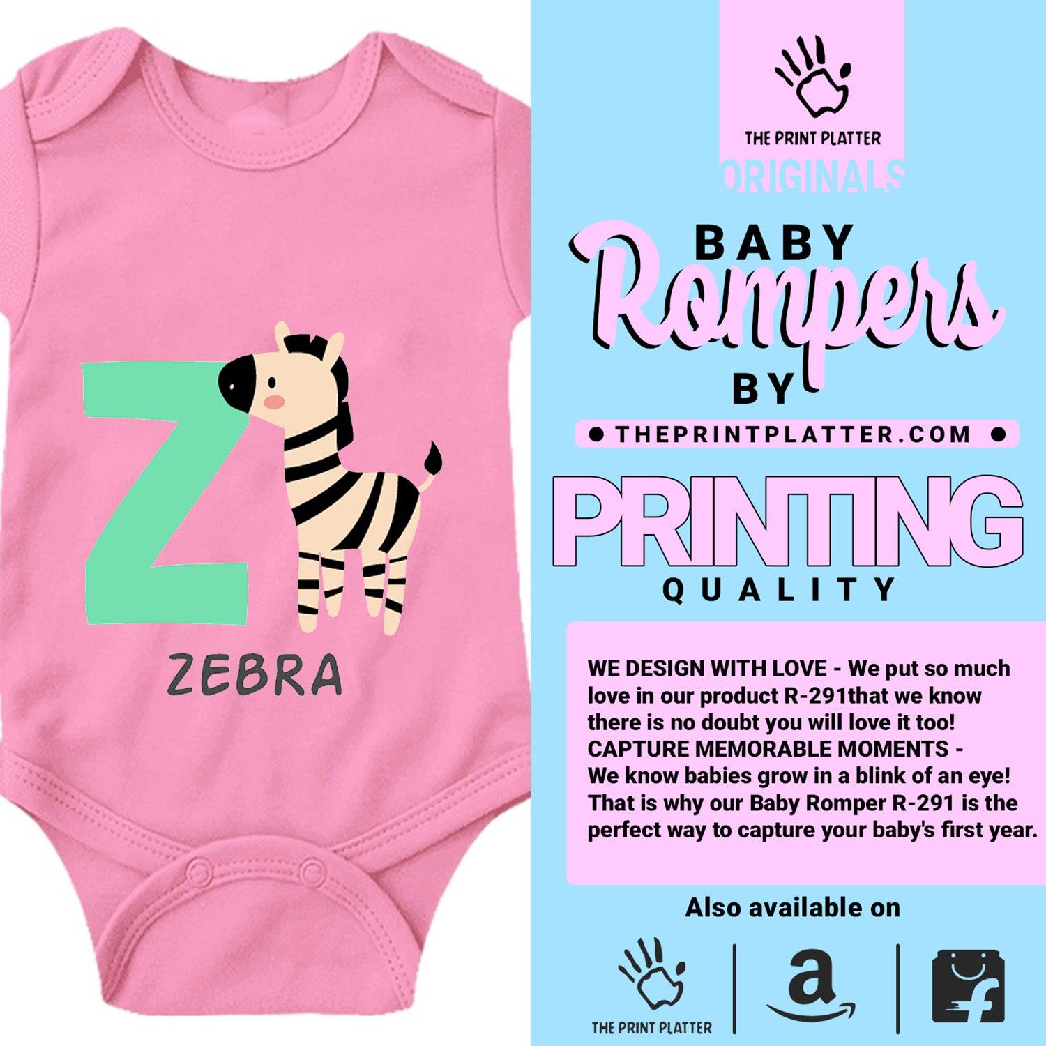 Zebra Unisex Half Sleeve Romper
