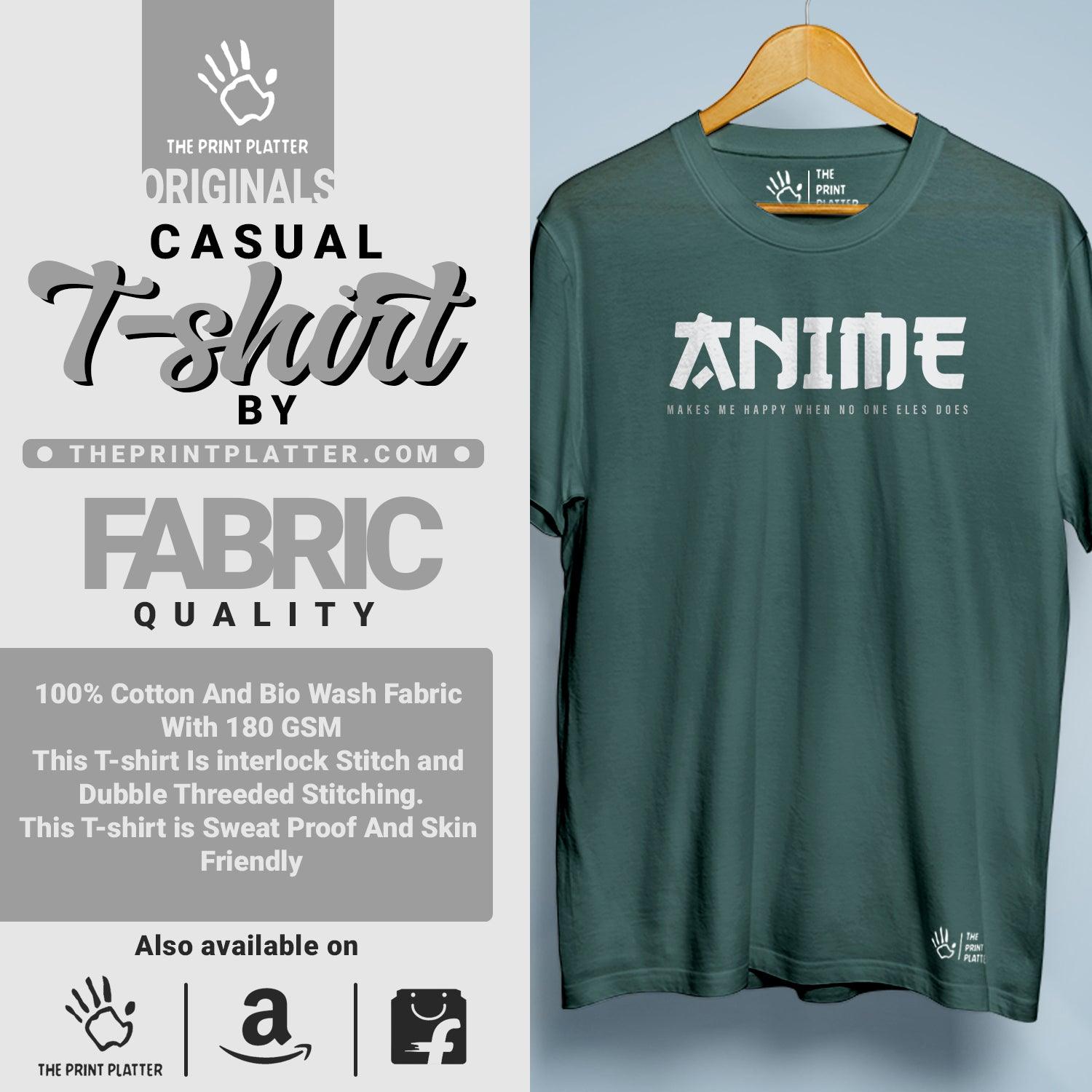 Anime Make Me Happy Cotton Bio Wash 180gsm T-shirt |T-H23