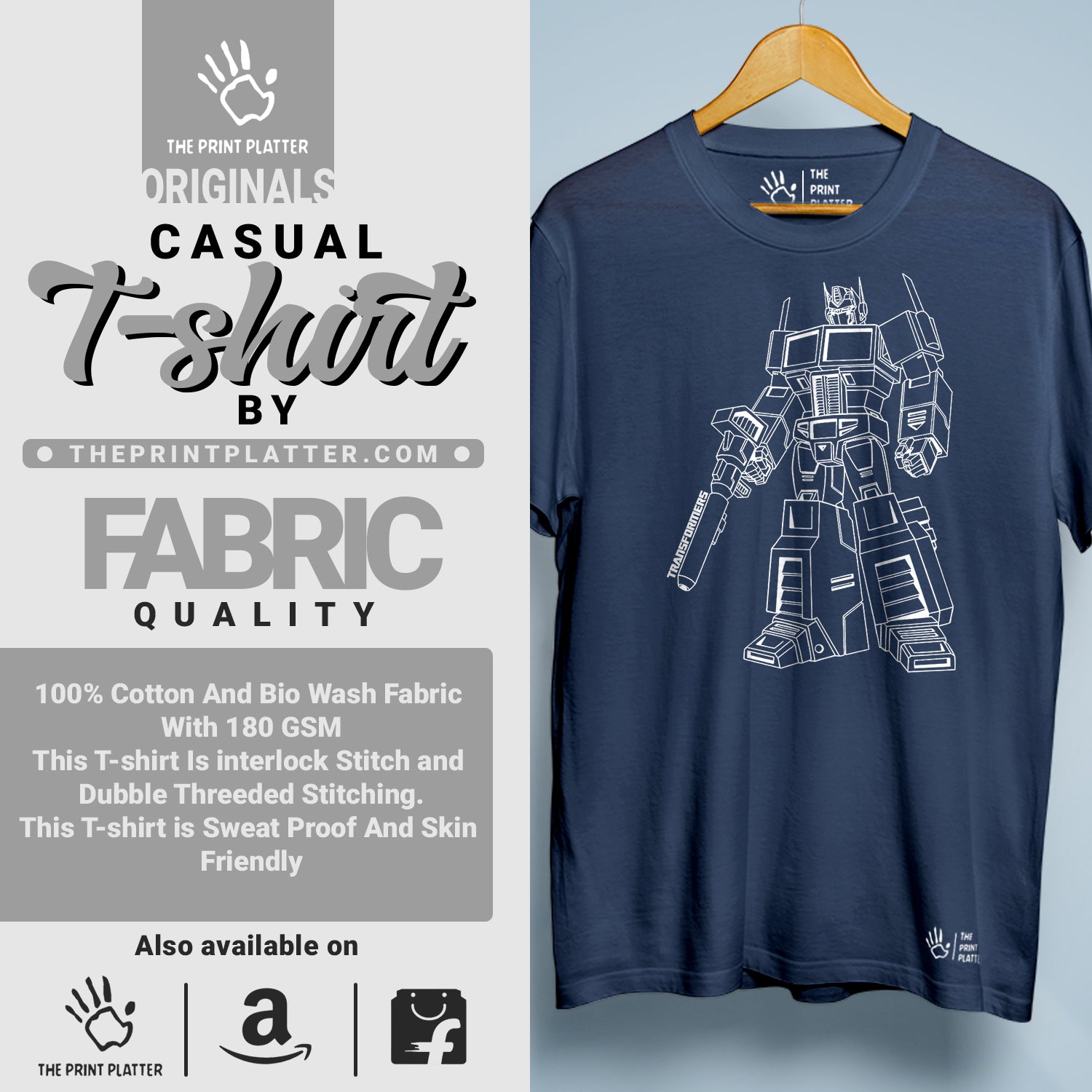 Transformers Cotton Bio Wash 180gsm T-shirt | T-R131