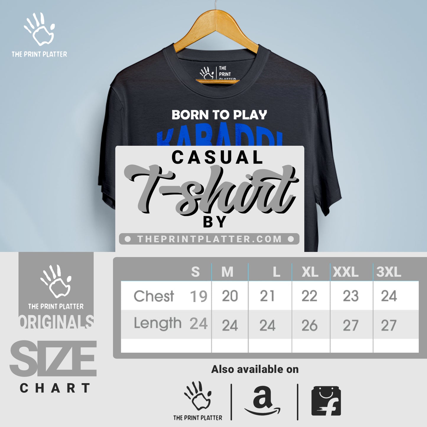Born To Play Kabaddi Cotton Bio Wash 180gsm T-shirt | T-R147