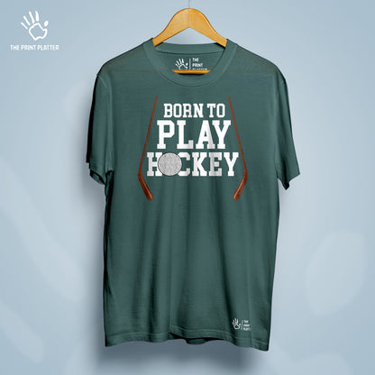 Born To Play Hockey Cotton Bio Wash 180gsm T-shirt | T-R150