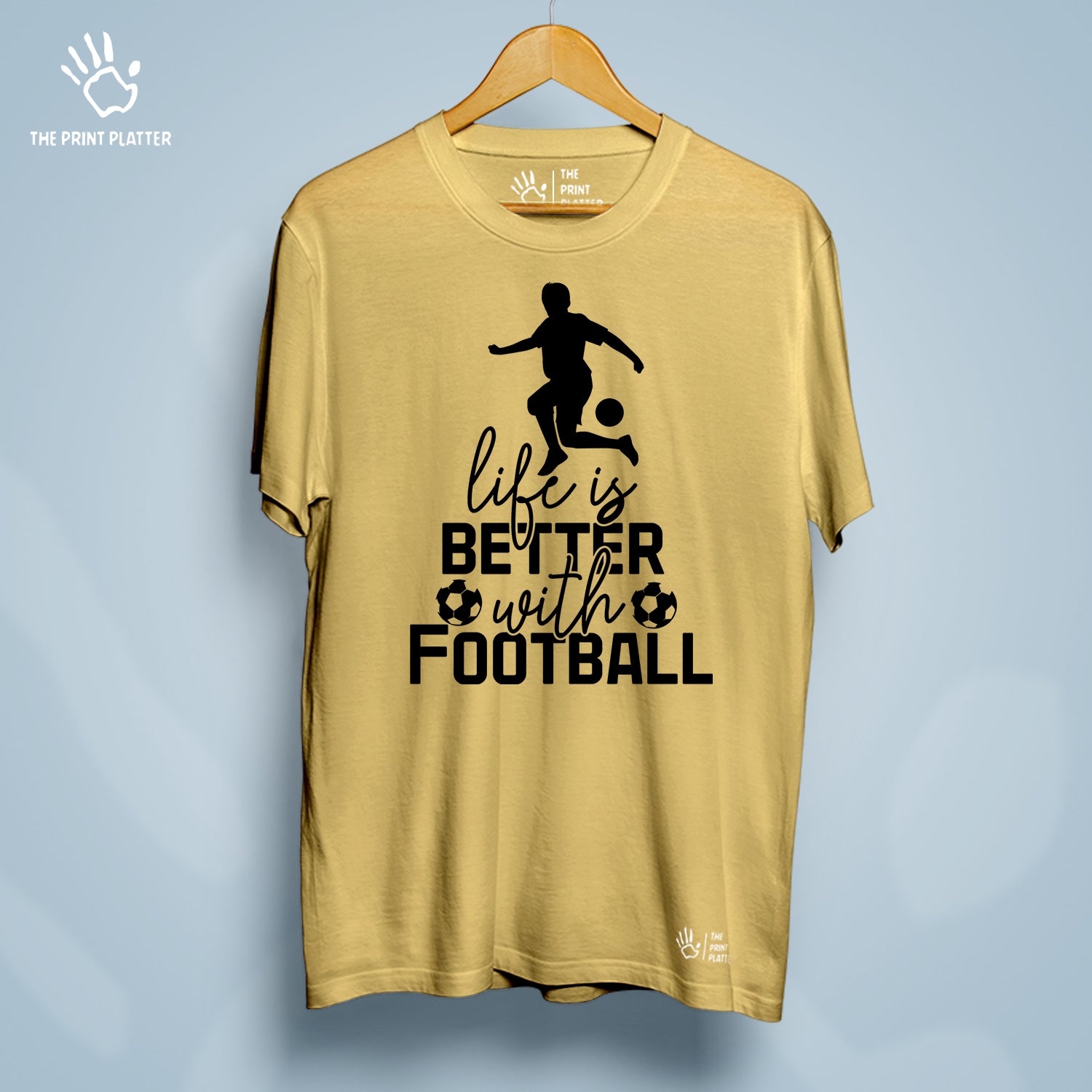 Life is Better With Football Cotton Bio Wash 180gsm T-shirt | T-R152