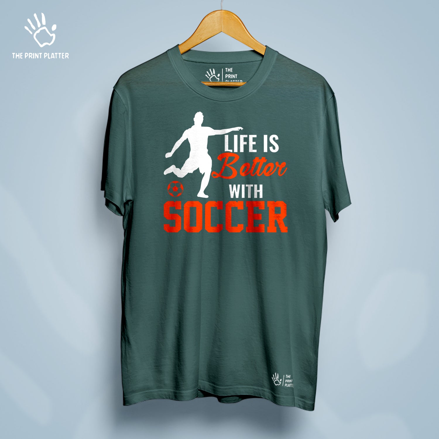 Life Is Better With Soccer  Cotton Bio Wash 180gsm T-shirt | T-R158