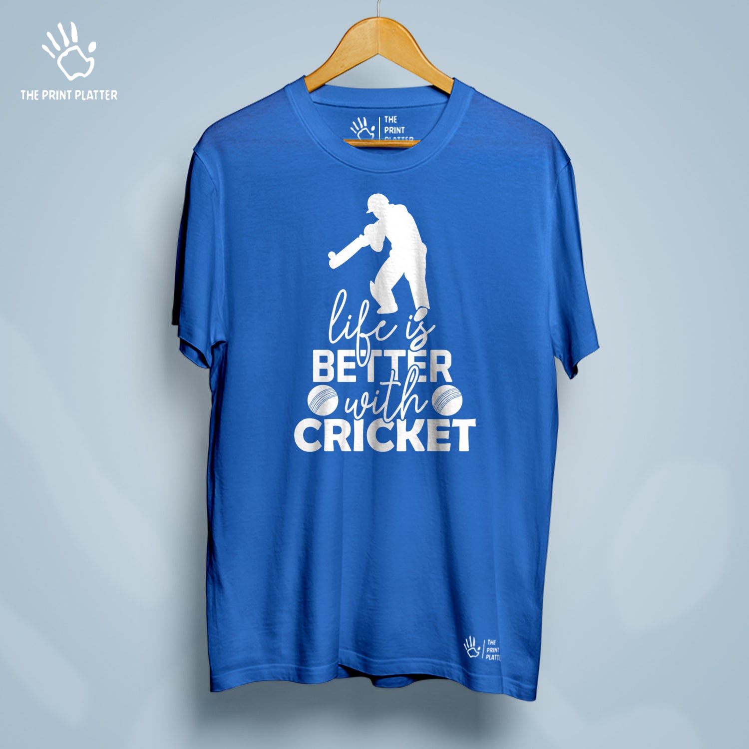 Life is better with Cricket  Cotton Bio Wash 180gsm T-shirt | T-R159