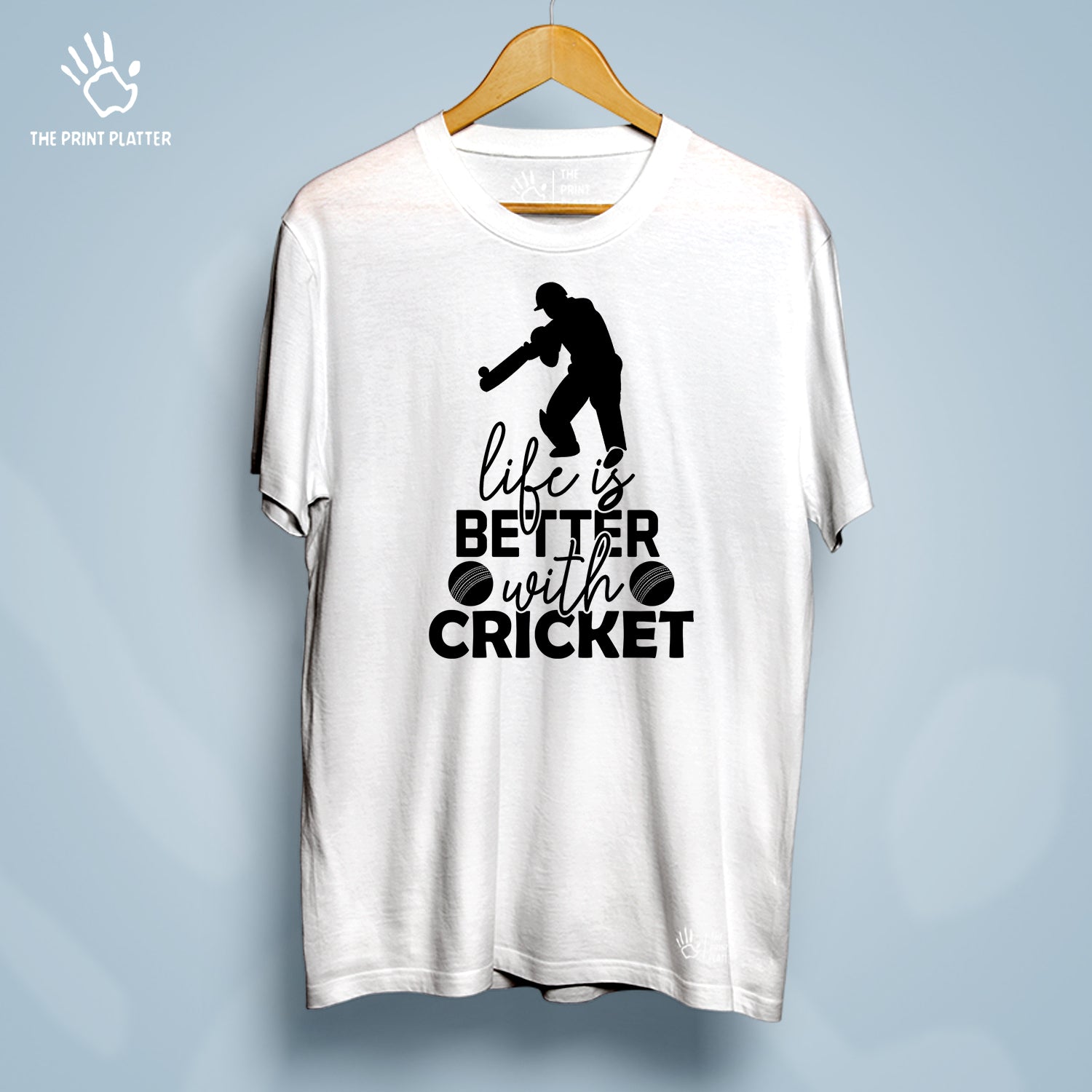 Life is better with Cricket  Cotton Bio Wash 180gsm T-shirt | T-R159