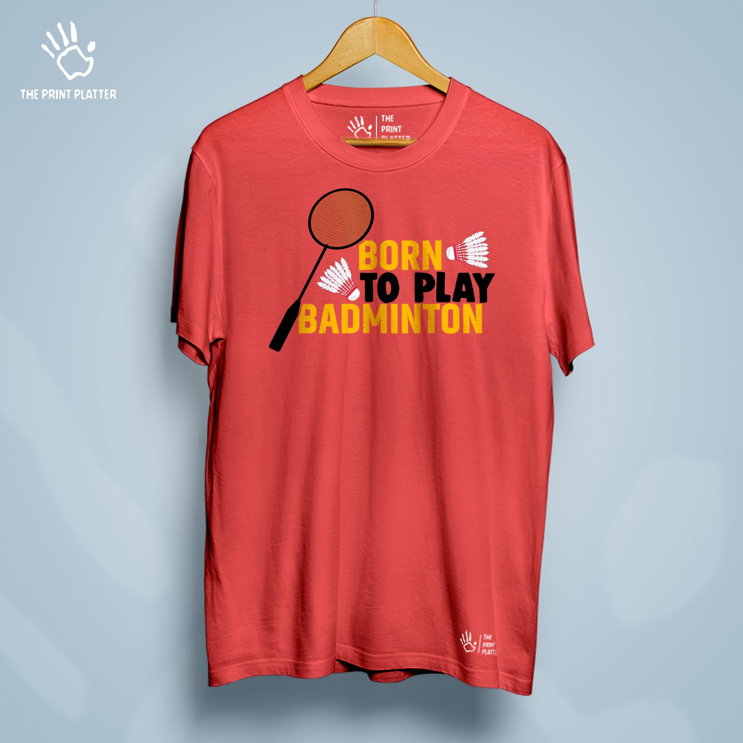 Born To Play Badminton Cotton Bio Wash 180gsm T-shirt | T-R170